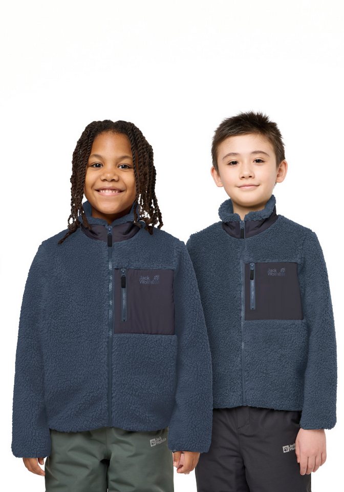 Jack Wolfskin Fleecejacke ICE CURL JACKET K mit Eingrifftaschen und Brusttaschen, atmungsaktiv, winddicht