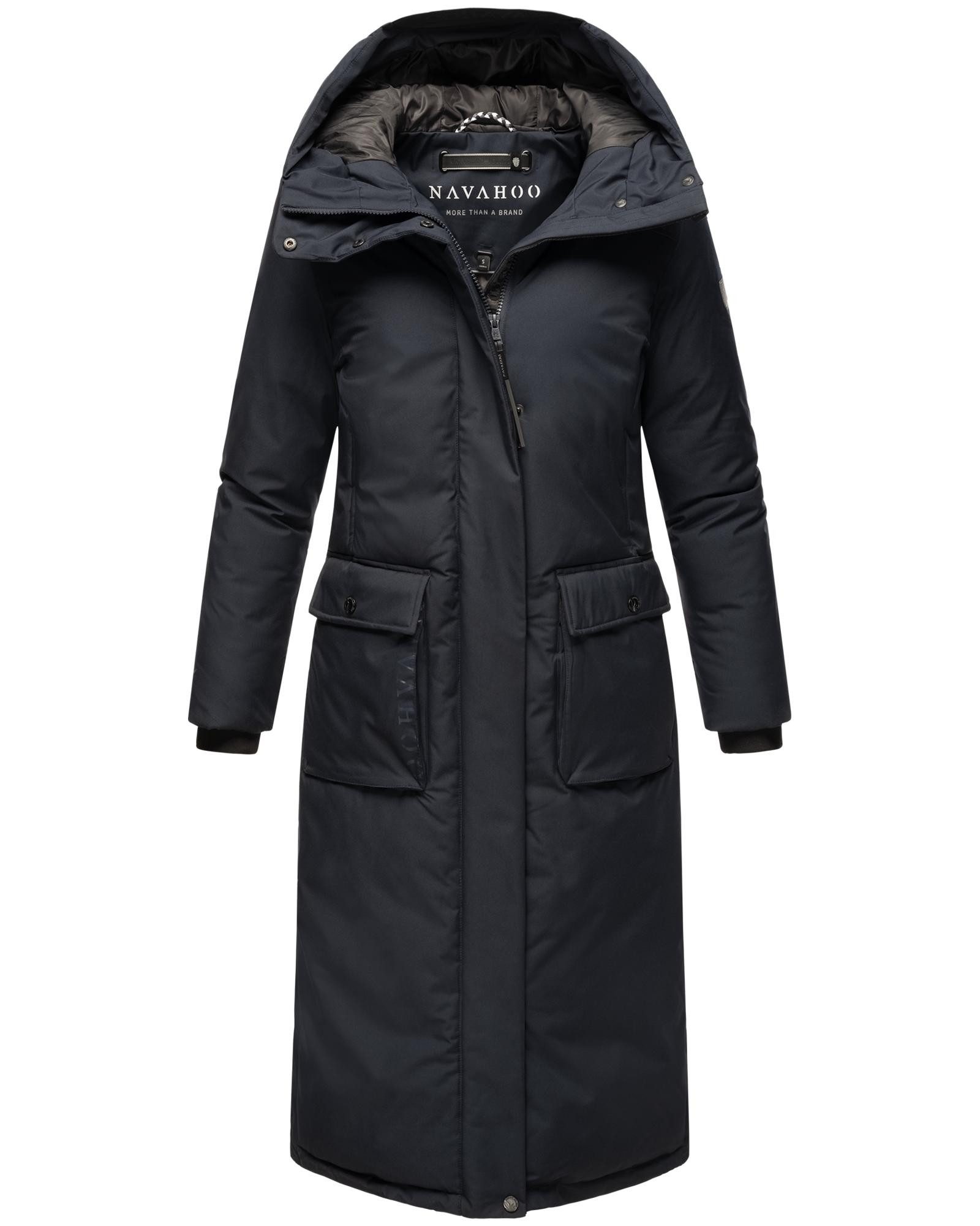 Navahoo Wintermantel Wolkenfrost XIV Extralanger Damen Mantel mit Kapuze