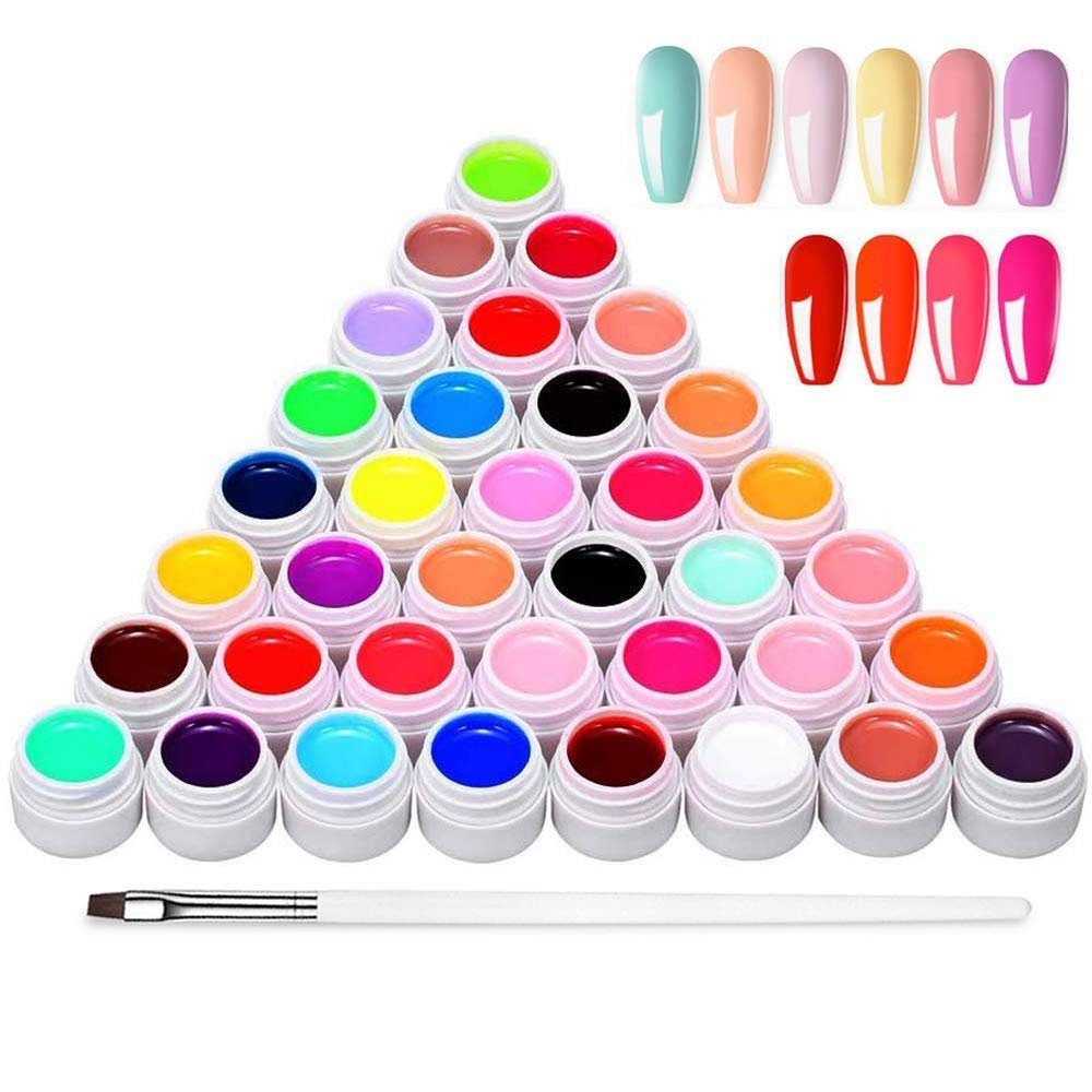 GelldG Gel-Nagellack 36 Farben UV Farbgel, Nail Art Farbgel Set, Gel Nägel Nagellack
