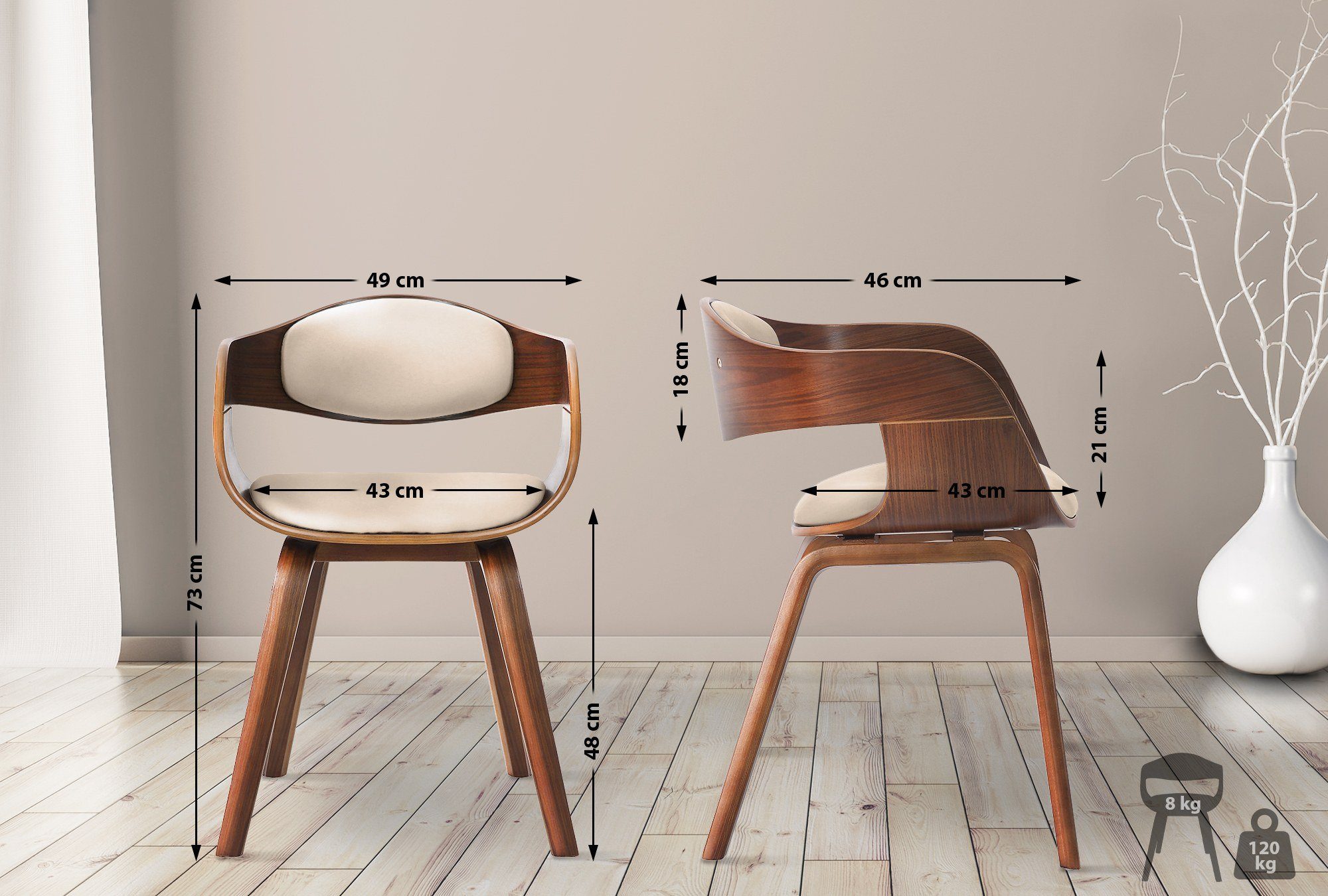 CLP Esszimmerstuhl Kingston Kunstleder (2er Set), günstig online kaufen