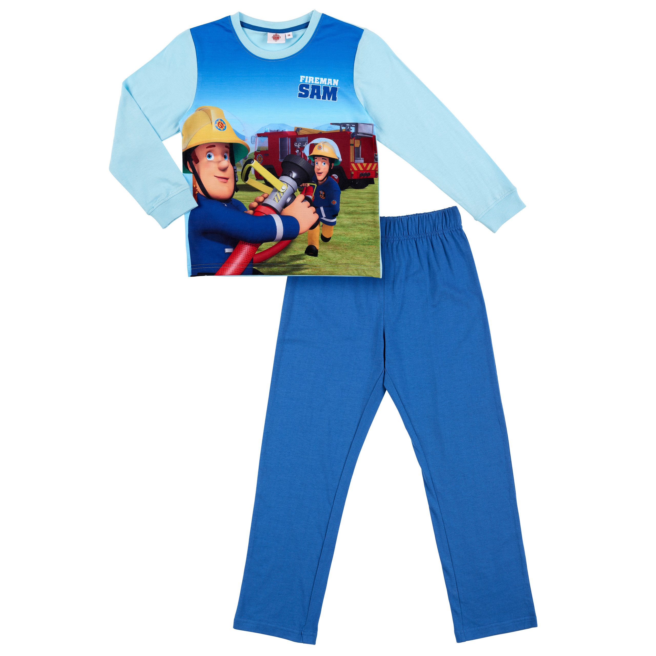 Feuerwehrmann Sam Schlafanzug Feuerwehrmann Sam Jungen Schlafanzug Pyjama mit Feuerwehrauto