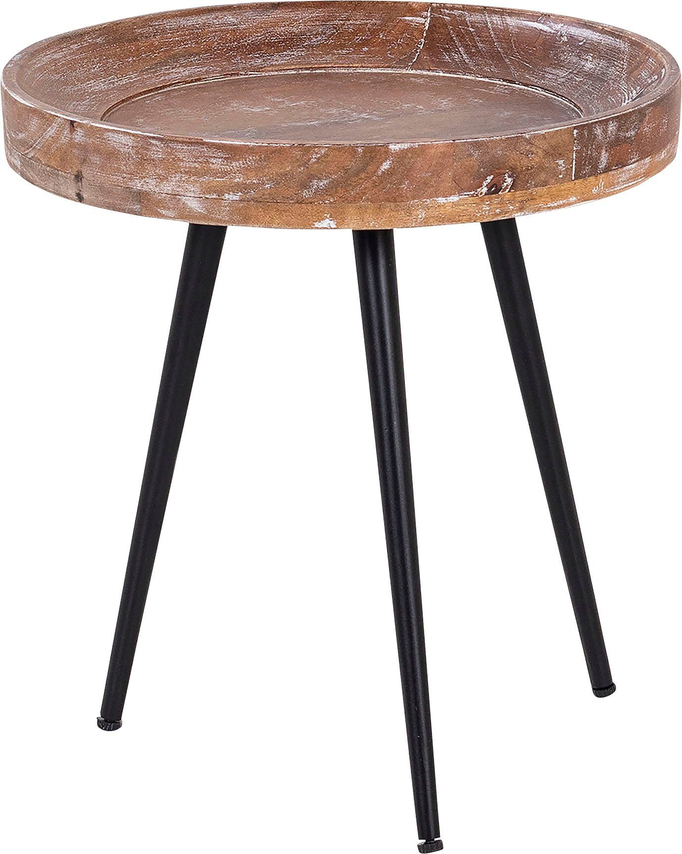 byLIVING Beistelltisch Ava, Massive runde Tischplatte, Durchmesser 38 oder 45 cm | Ablagetische