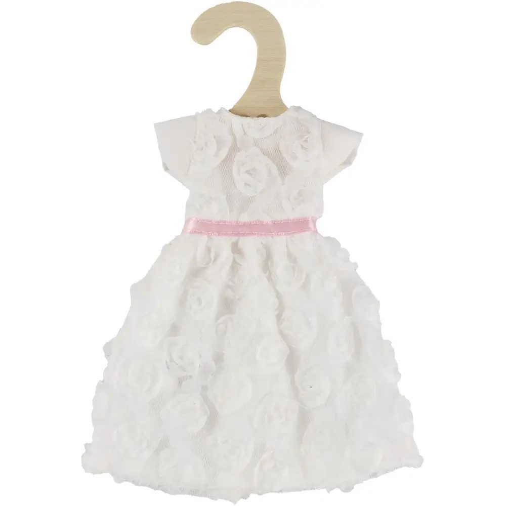 Heless Puppenkleidung Time2Shine Weißes Traumkleid mit Rosenmuster für Modepuppen der Größe