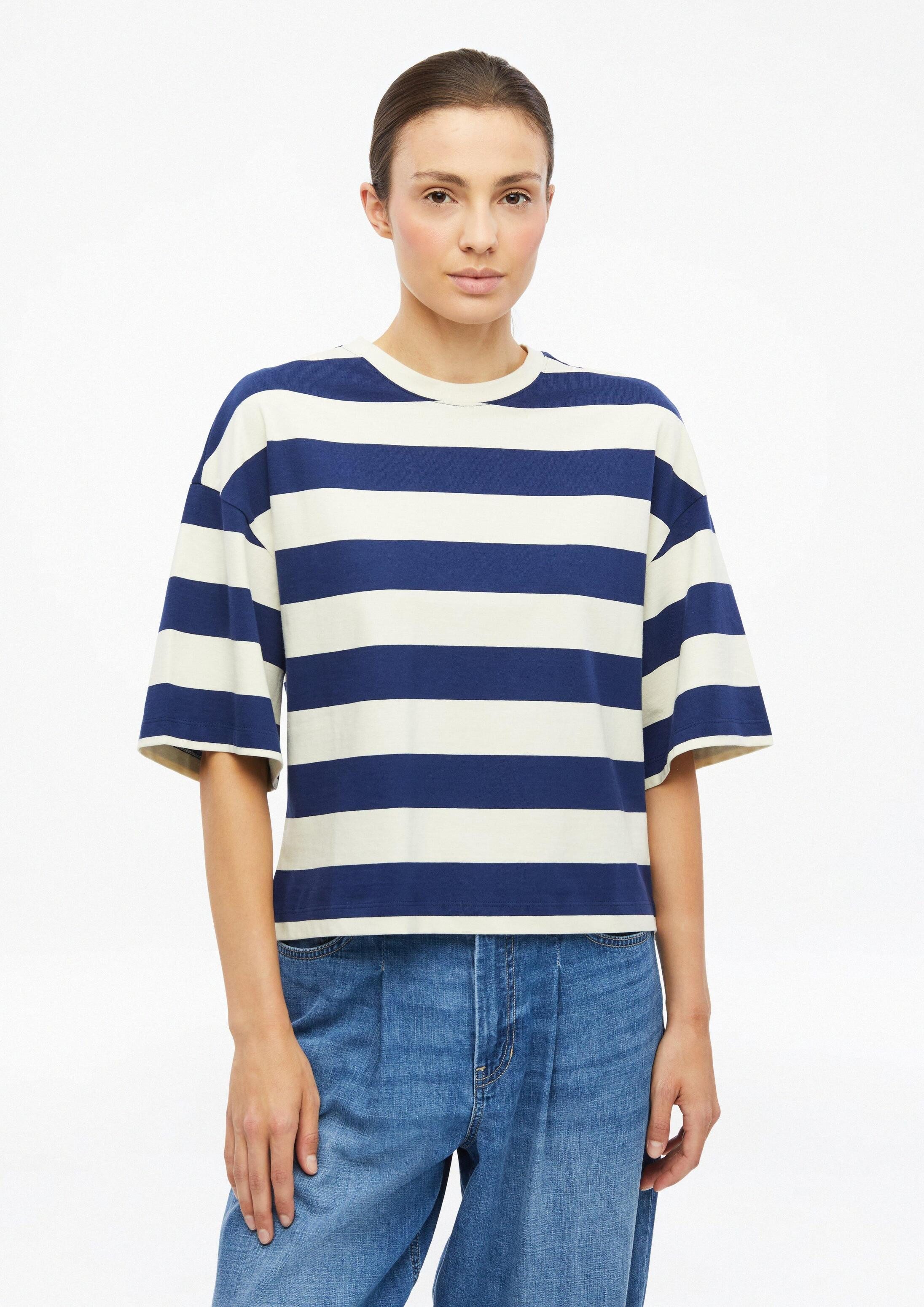 s.Oliver Kurzarmshirt T-Shirt Gestreiftes T-Shirt im Boxy Shape