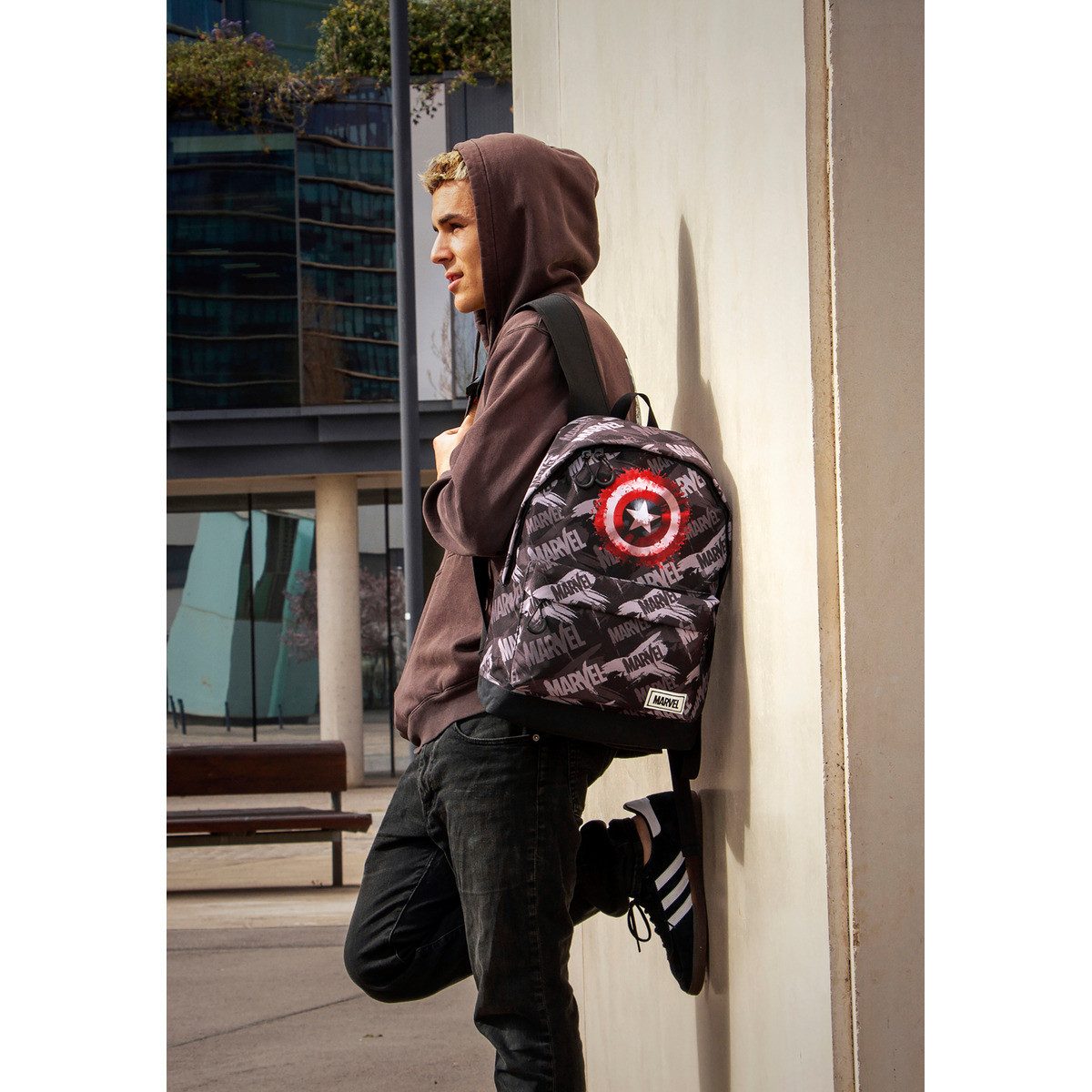 MARVEL Kinderrucksack Captain America Scratches-FAN HS Unisex Kinder