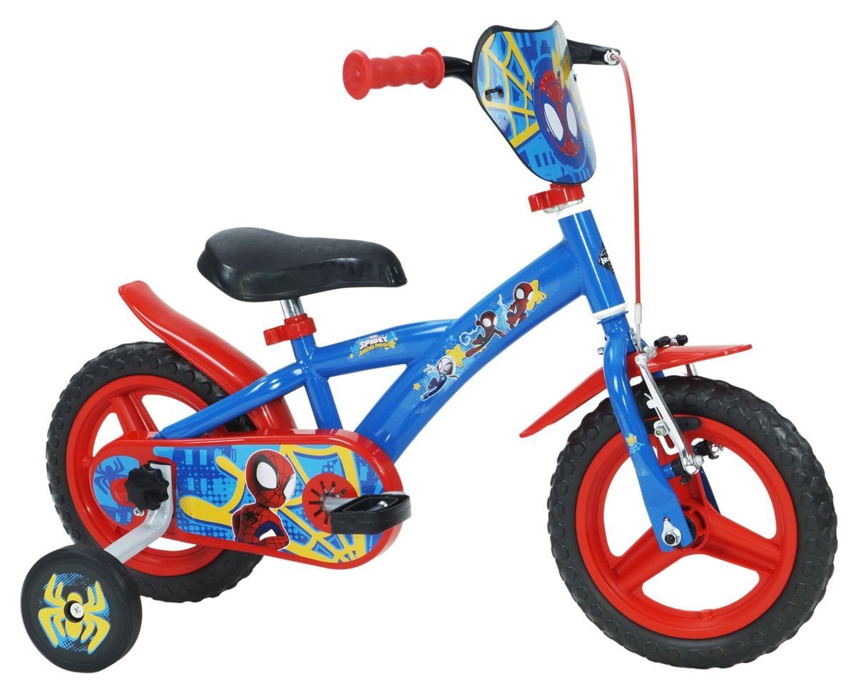 T&Y Trade Kinderfahrrad 12 Zoll Kinder Fahrrad Rad Bike Disney Spiderman Marvel Huffy 22941w, 1 Gang, Stützräder, Trinkflasche