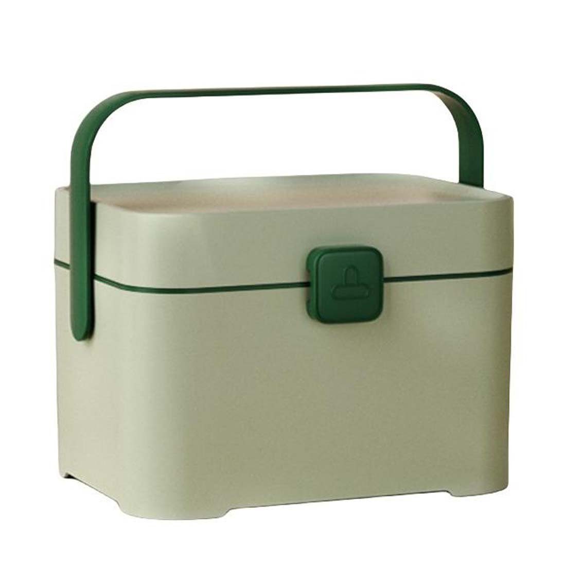 YANN Medizinschrank Tragbare Medikamentenbox mit großem Fassungsvermögen für den Haushalt (mehrschichtige große Erste-Hilfe-Box,Kosmetik-Aufbewahrungsbox, Artikel-Aufbewahrungsbox, 1-St) Aufbewahrungsbox für Medikamente Grün