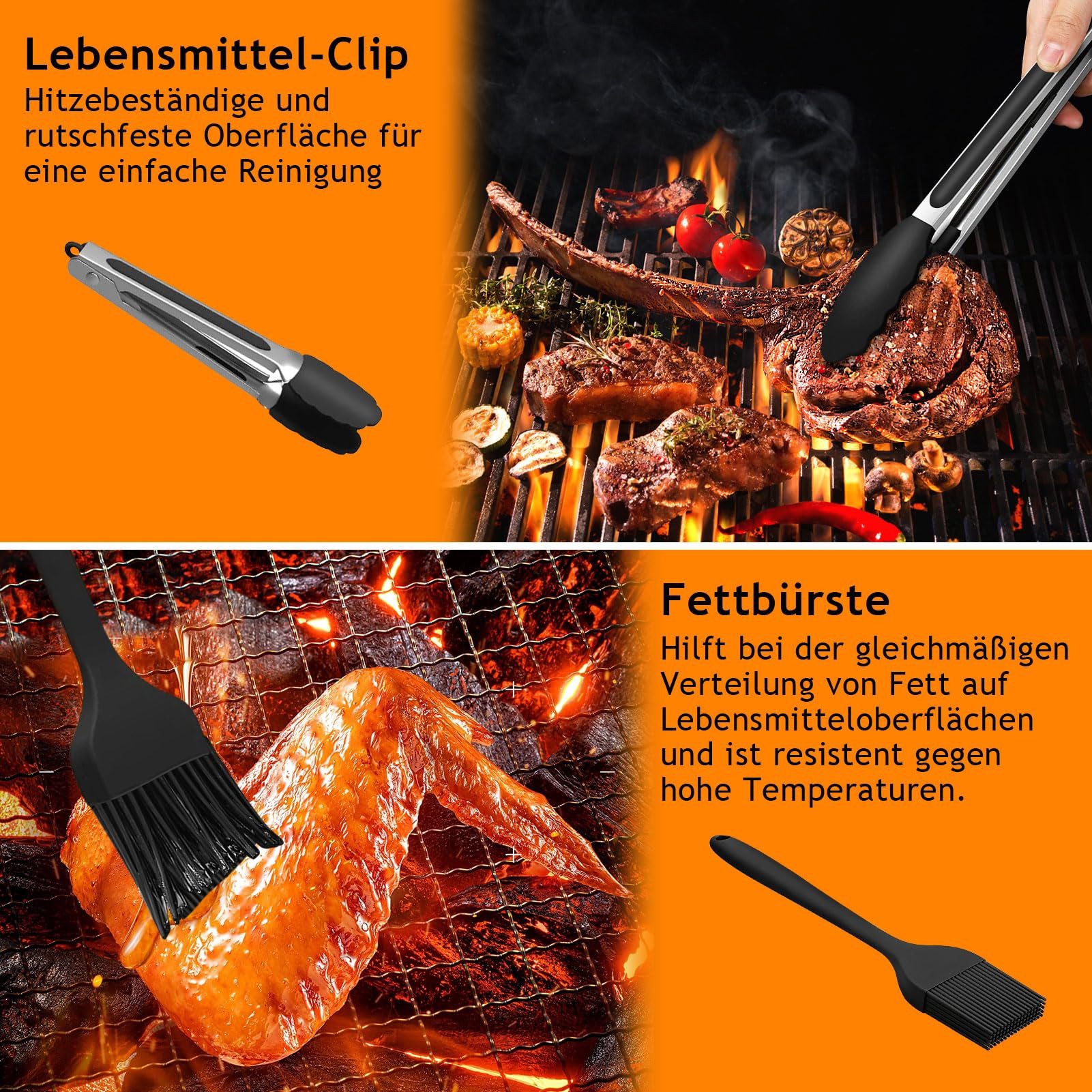 SURFOU Backform Heißluftfritteuse zubehör airfryer zubehör 15-teilig BPA-frei fürNinja, (für Ninja Foodi AF300EU AF400EU 7,6L-9,5L und die meisten Dual Zone Hei – Bild 4 von 5
