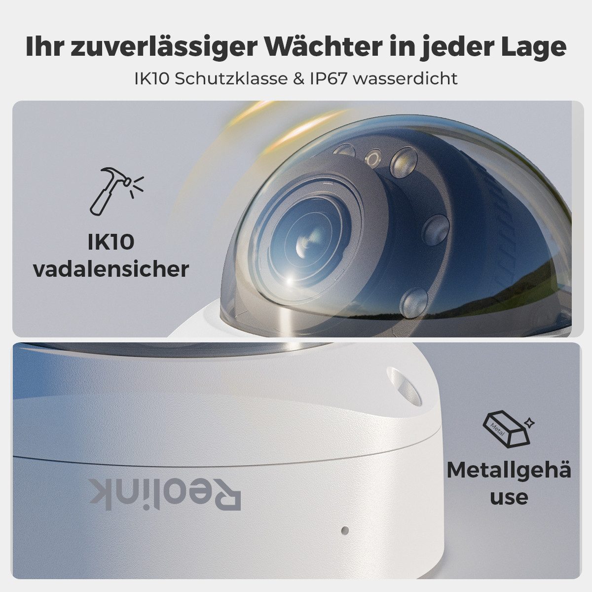 Reolink Überwachungskamera RLC-843A, 4K PoE IK10 Kamera (Innenbereich, Außenbereich, 5X optischer Zoom,2-Wege-Audio,Farbige Nachtsicht,IK10 Vandalismus) – Bild 2 von 5