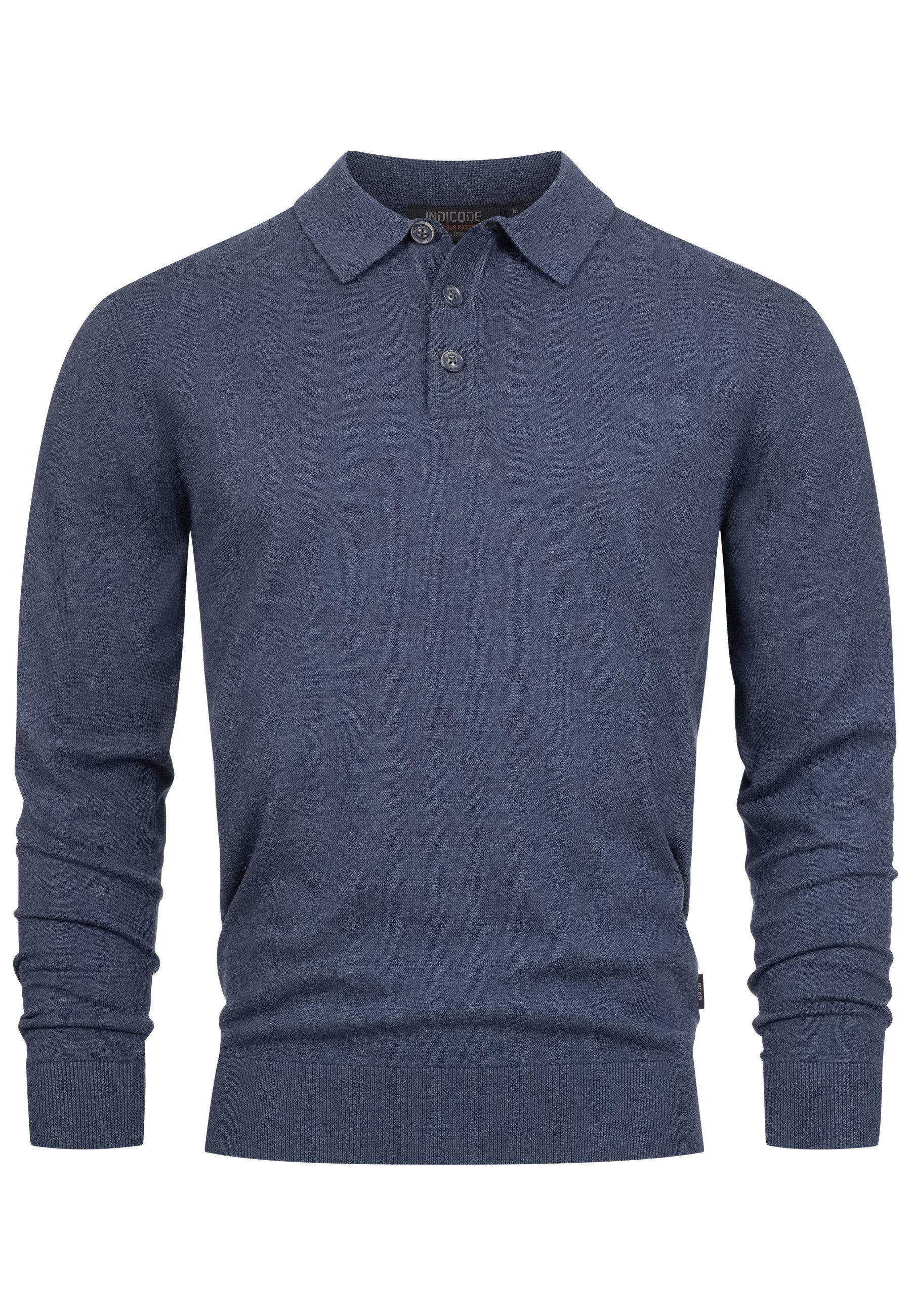 Indicode Strickpullover Herren INChips Pullover Feinstrick-Pullover im Polo günstig online kaufen