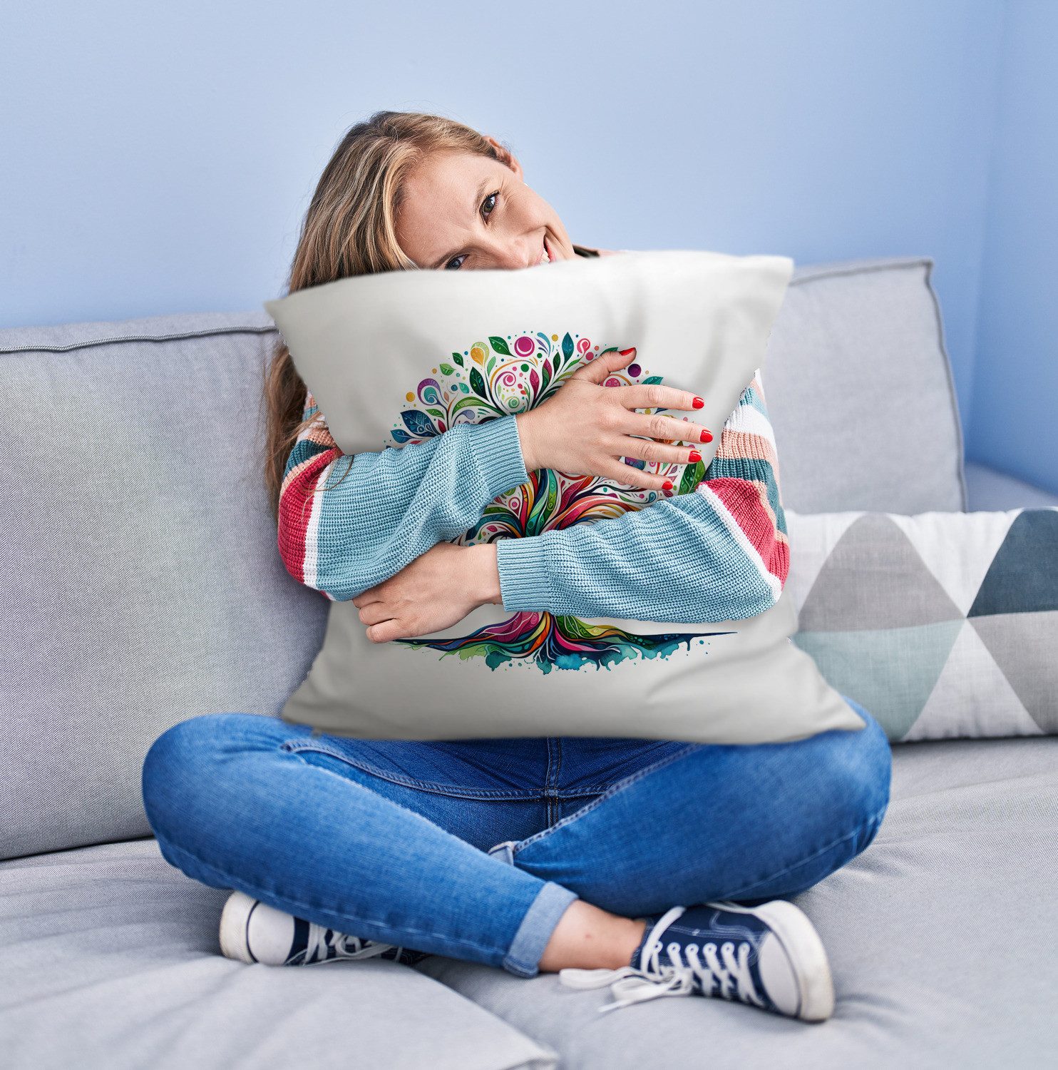 speecheese Dekokissen Lebensbaum Kuschelkissen