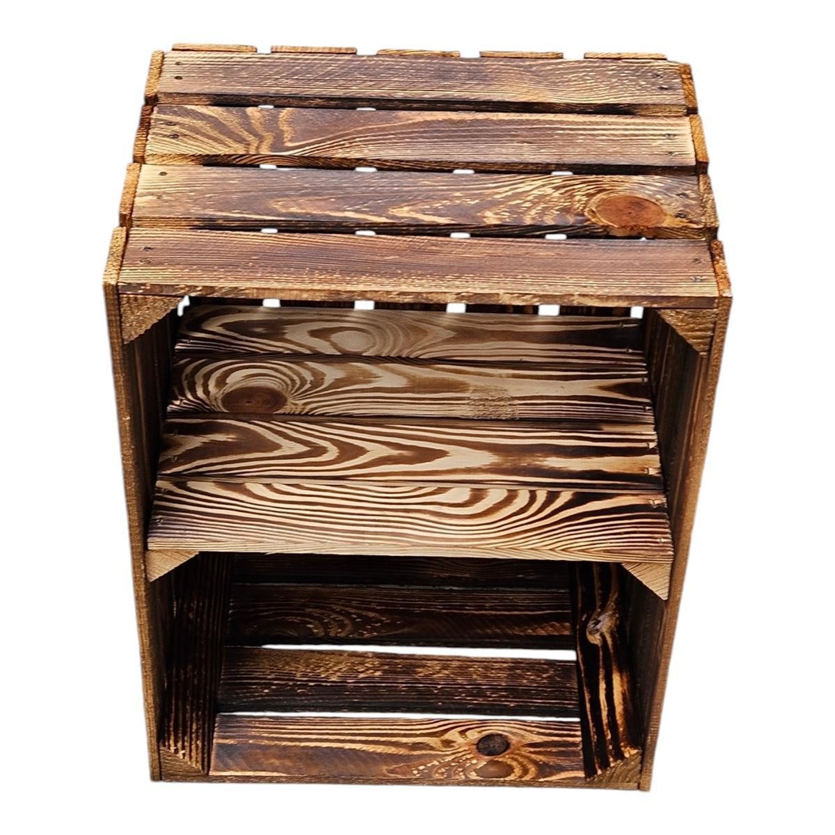 Teramico Holzkiste Holzkiste Vintage Geflammt 50 x 40 x 30cm Regal Kurz, Vintage Obstkiste