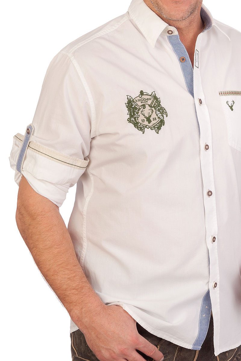 KRÜGER BUAM Trachtenhemd Trachtenhemd - ARNE - weiß