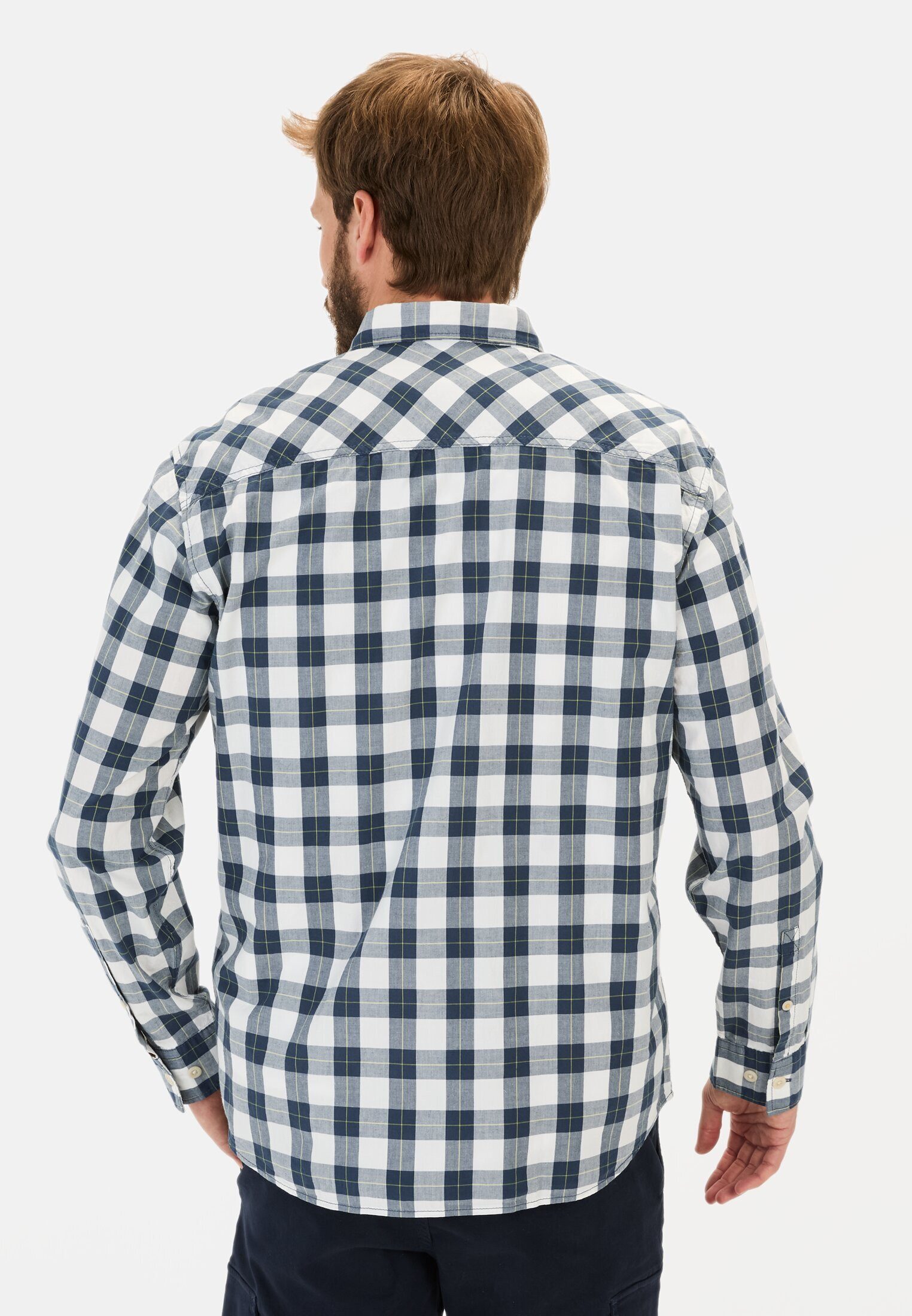 camel active Karohemd aus reiner Baumwolle Langarm Button-Down Button-Down günstig online kaufen