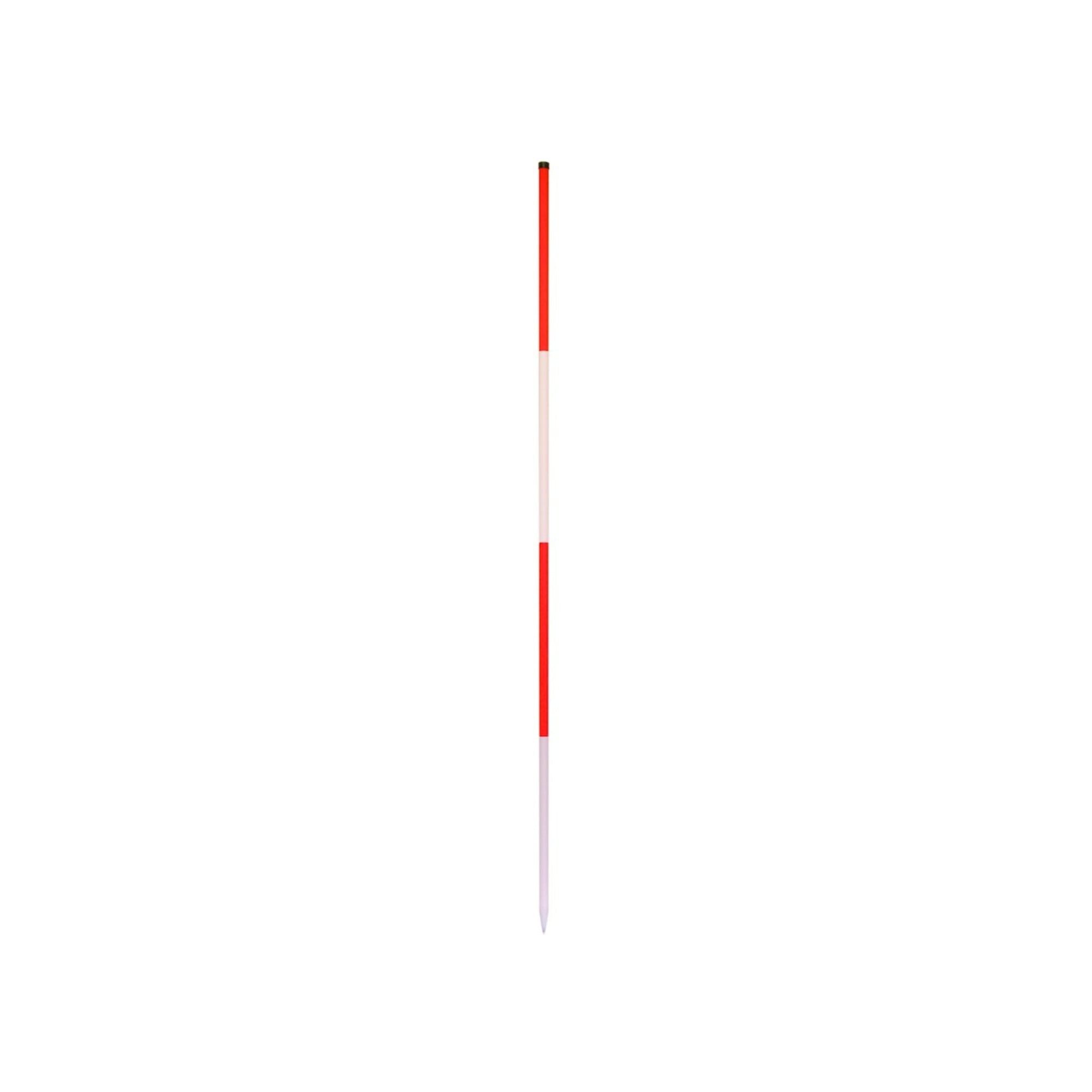 Nedo Reißnadel Nedo Baufluchtstab 2m, Stahl, Spitze Rund, Teilung alle 50cm, rot begi