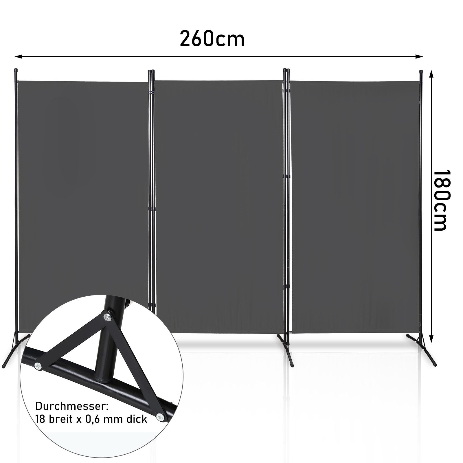 Clanmacy Paravent Trennwand Sichtschutz Raumteiler Outdoor Terrasse günstig online kaufen