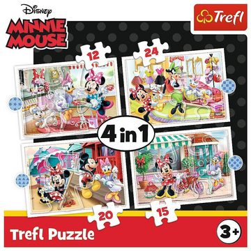 Trefl Puzzle 4 in 1 Puzzle - Disney Minnie Mouse (Kinderpuzzle), 19 Puzzleteile