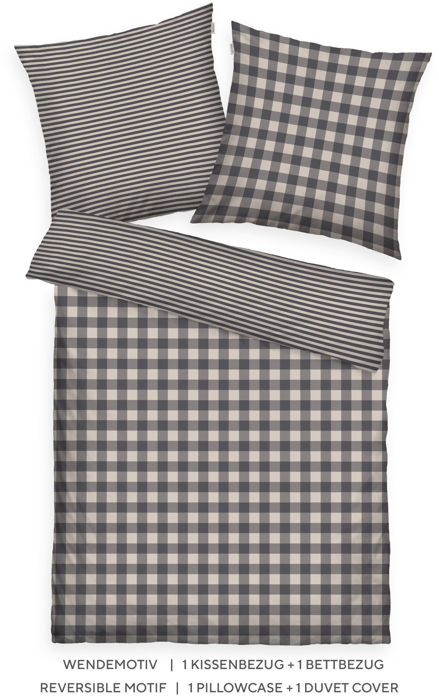 TOM TAILOR HOME Bettwäsche CLASSIC CHECK in Gr. 135x200cm oder 155x220cm, Flanell, 2 teilig, new bedroom, gewebtes Label
