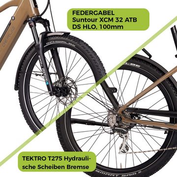 DERUIZ E-Bike Marble SUV, 27,5 Zoll Ebike MTB Bereifung, 8 Gang SHIMANO SHIMANO ACERA 11-32Z Schaltwerk, Heckmotor, 644 Wh Batterie, (48V), Maximal 150 km Fahrleistung, Kraft und sportlichkeit