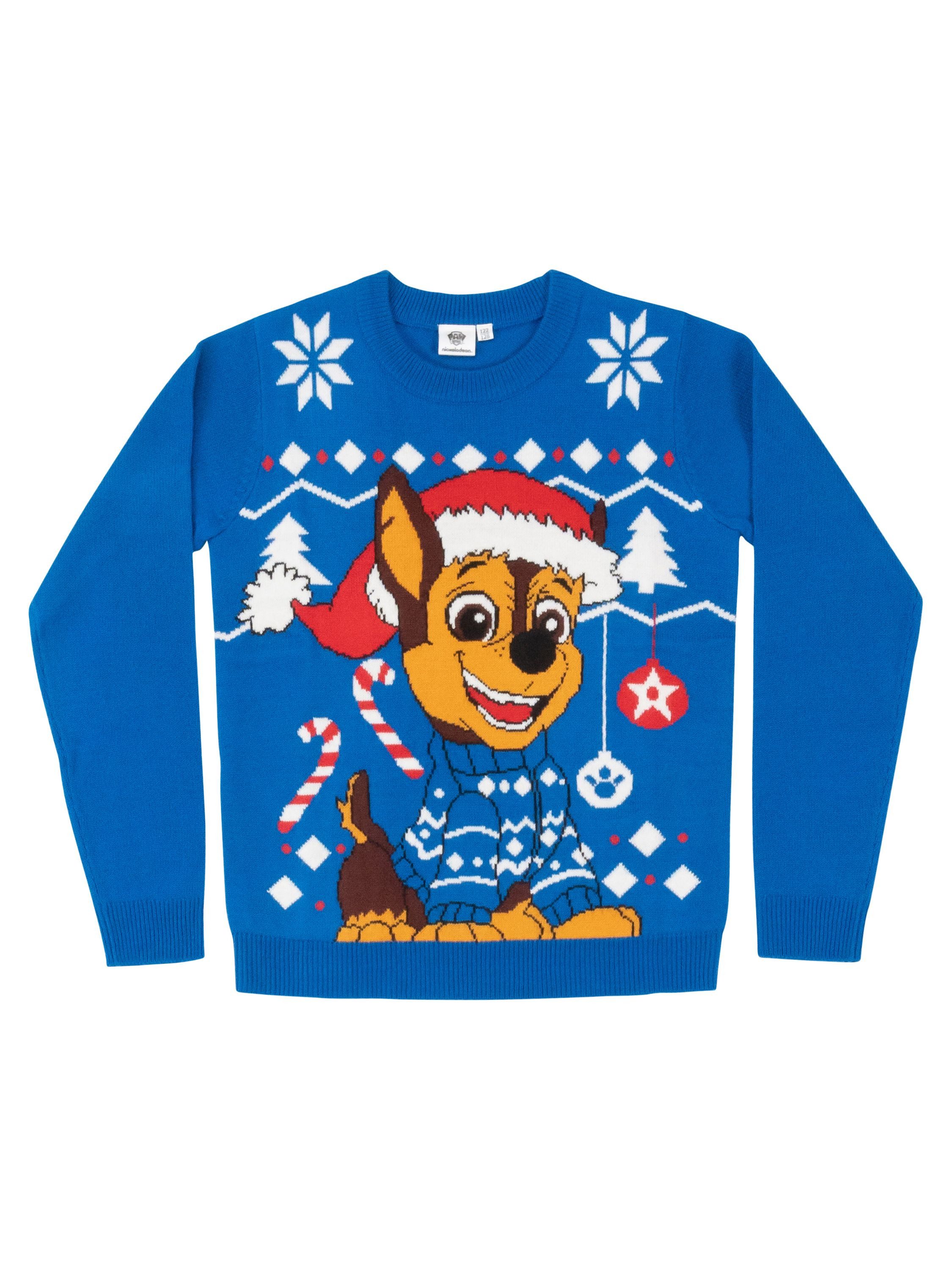 United Labels® Weihnachtspullover Paw Patrol Winterpullover Chase Winter Strick Pullover Ugly Sweater