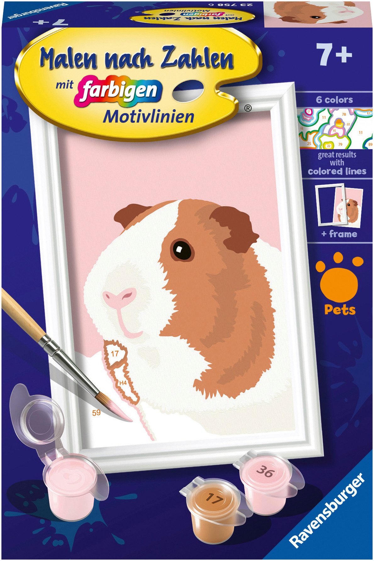 Ravensburger Раскрась по номерам CreArt, Niedliches Meerschweinchen, Made in Europe