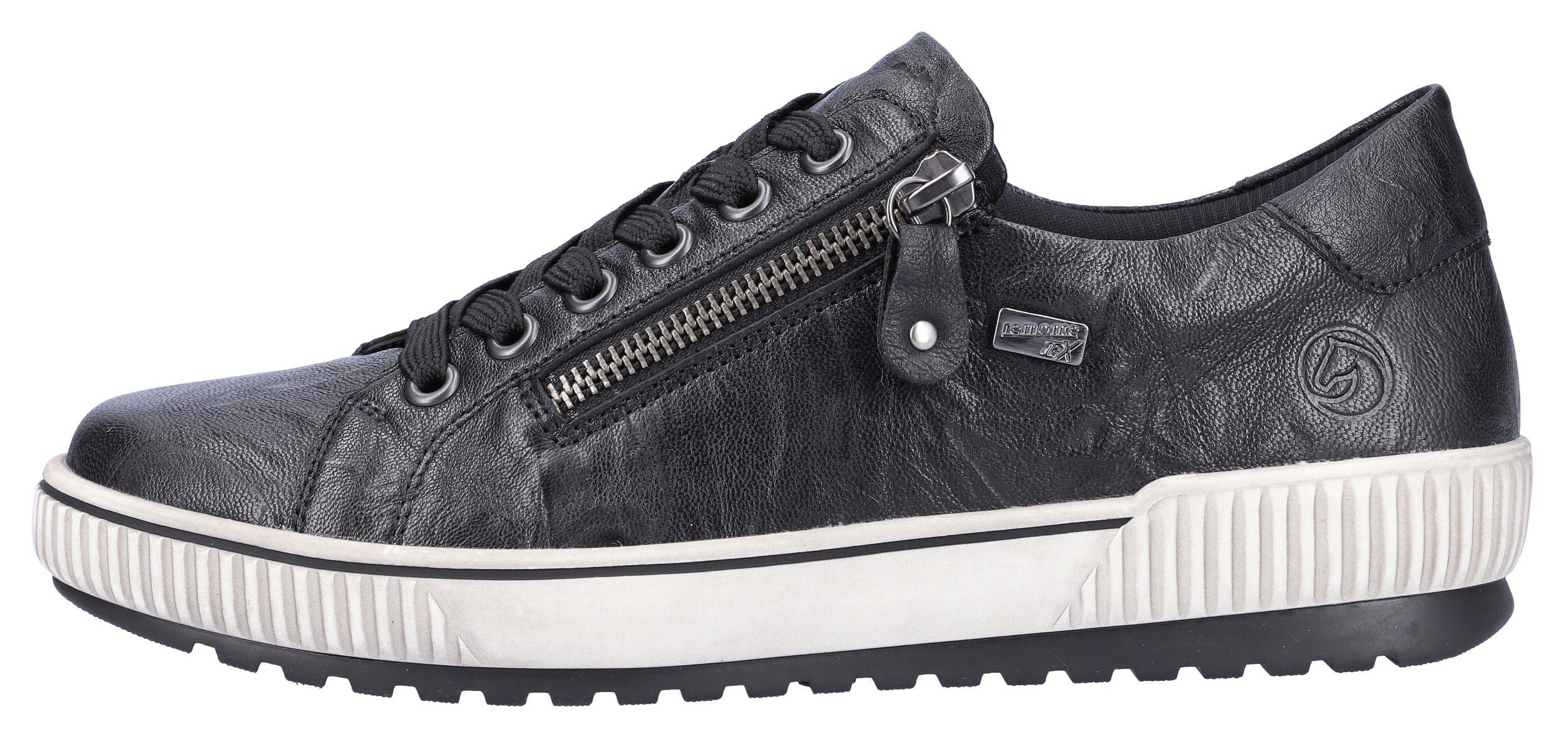 Remonte Sneaker mit praktischem Außenreißverschluss schwarz