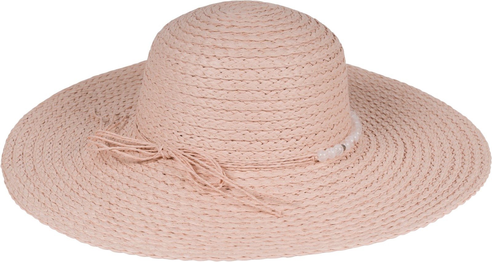 styleBREAKER Sonnenhut Papierstroh Sonnenhut Perlen Hutband (1-St)