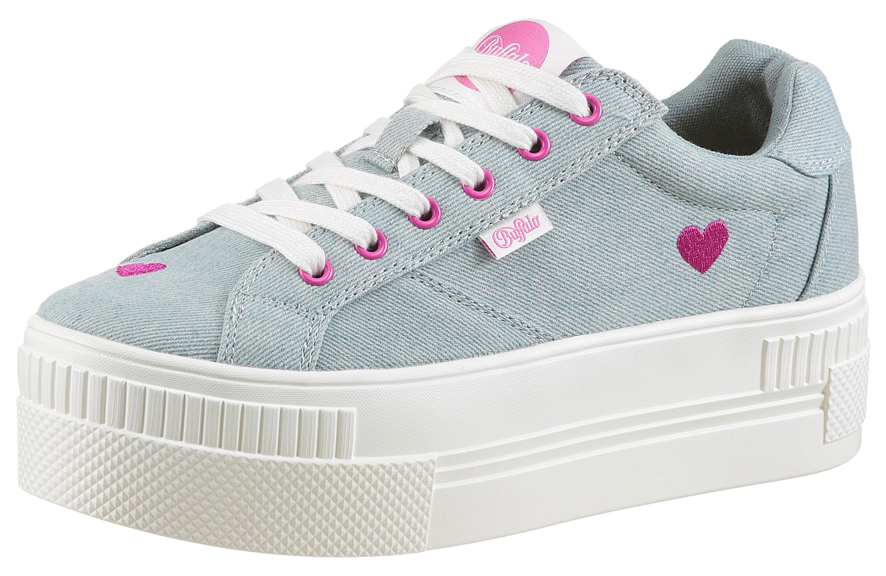 Buffalo PAIRED HEART Plateausneaker, Schnürschuh, Halbschuh, günstig online kaufen