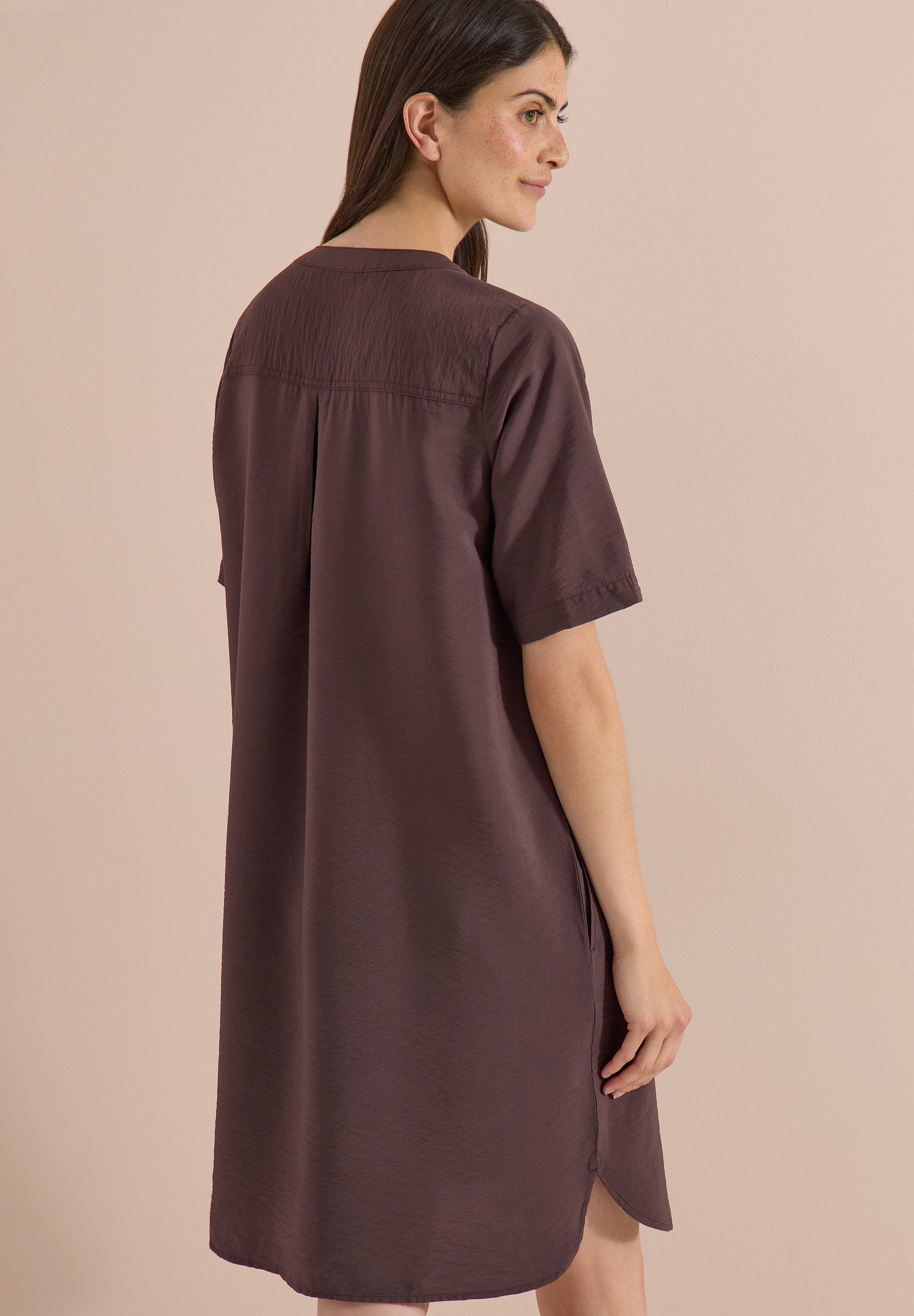 CECIL Sommerkleid Viskosemix, Split Neck, knieumspielend