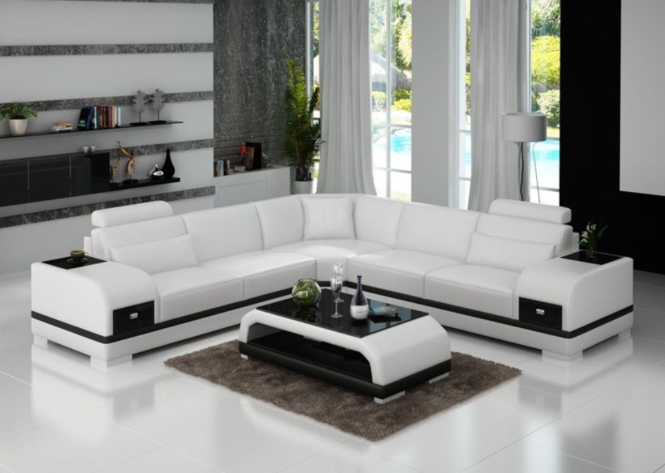 Ecksofa, Ledersofa Couch Design Eck Ecksofa Wohnlandschaft JVmoebel Sofa Modern