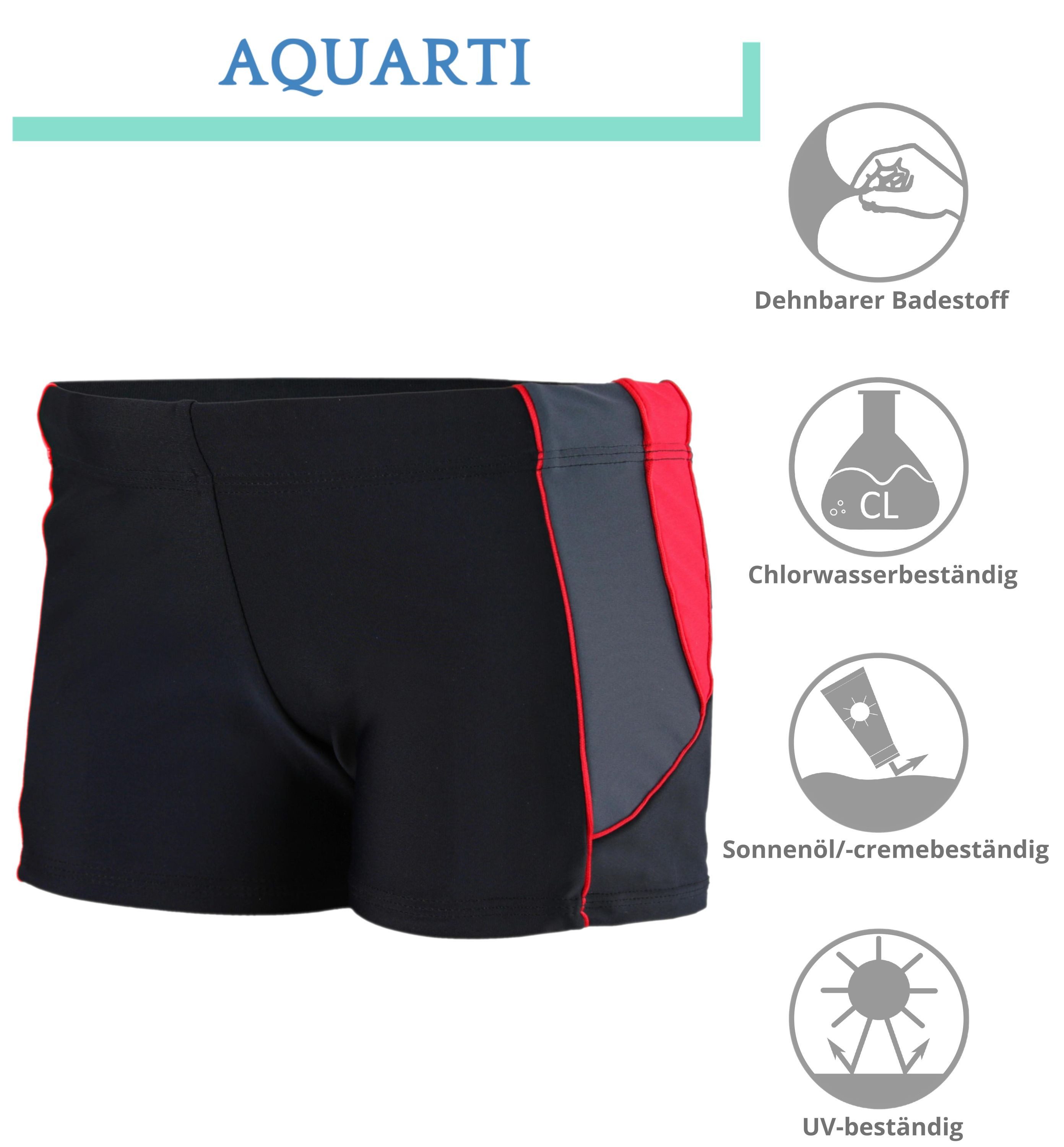 Aquarti Badehose Aquarti Jungen Kurze Badehose mit Einsätzen Seitlich