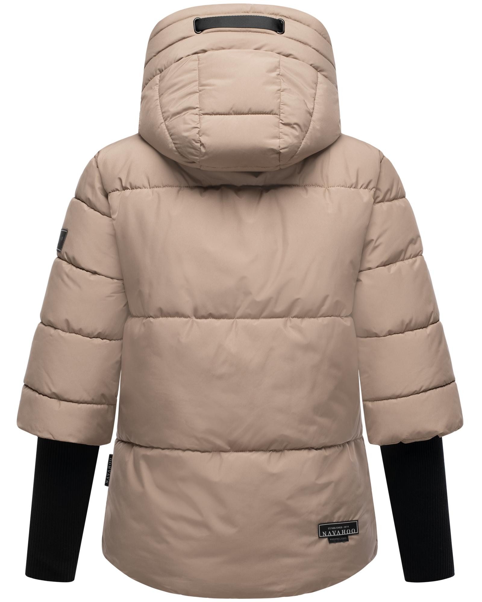 Navahoo Steppjacke Lotusherz XIV Warme gesteppte Winterjacke mit Rippstrickärmeln – Bild 4 von 5