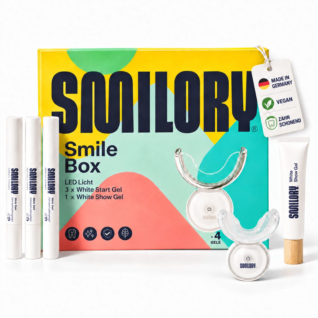 SMILORY® Zahnbleaching-Kit Smilory® Smile Box – Zahnaufhellung zuhause, Profi Bleaching Set
