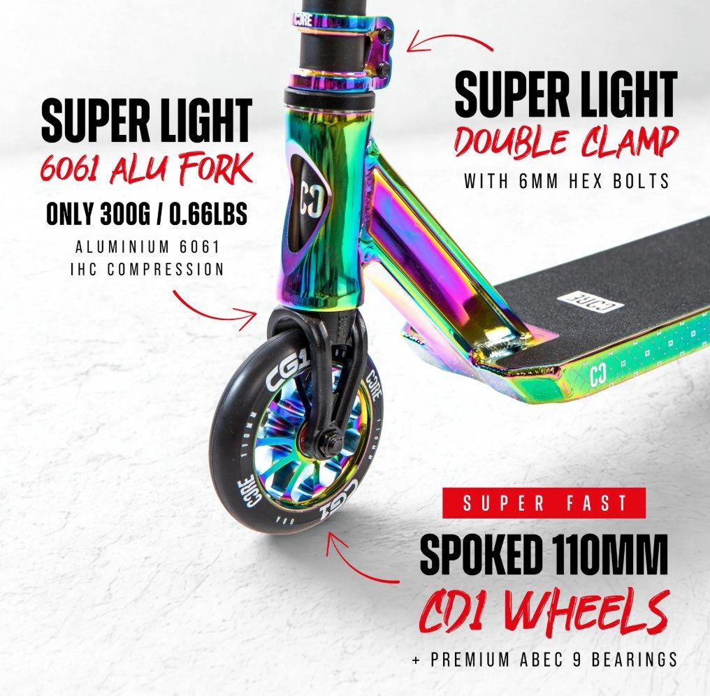 Core Action Sports Stuntscooter CORE CG1 Mini Stunt-Scooter Park H=77cm Neochrome