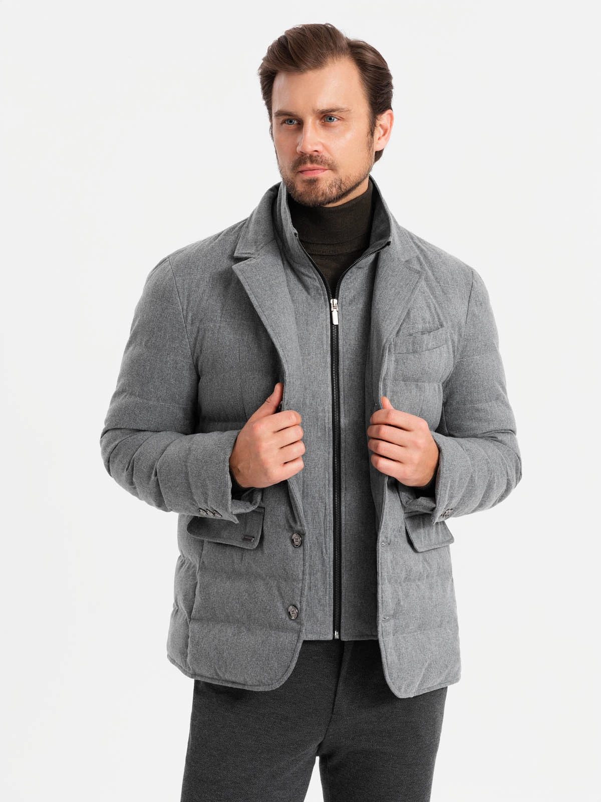 Steppjacke Herrenjacke in Sakkoschnitt und Futter