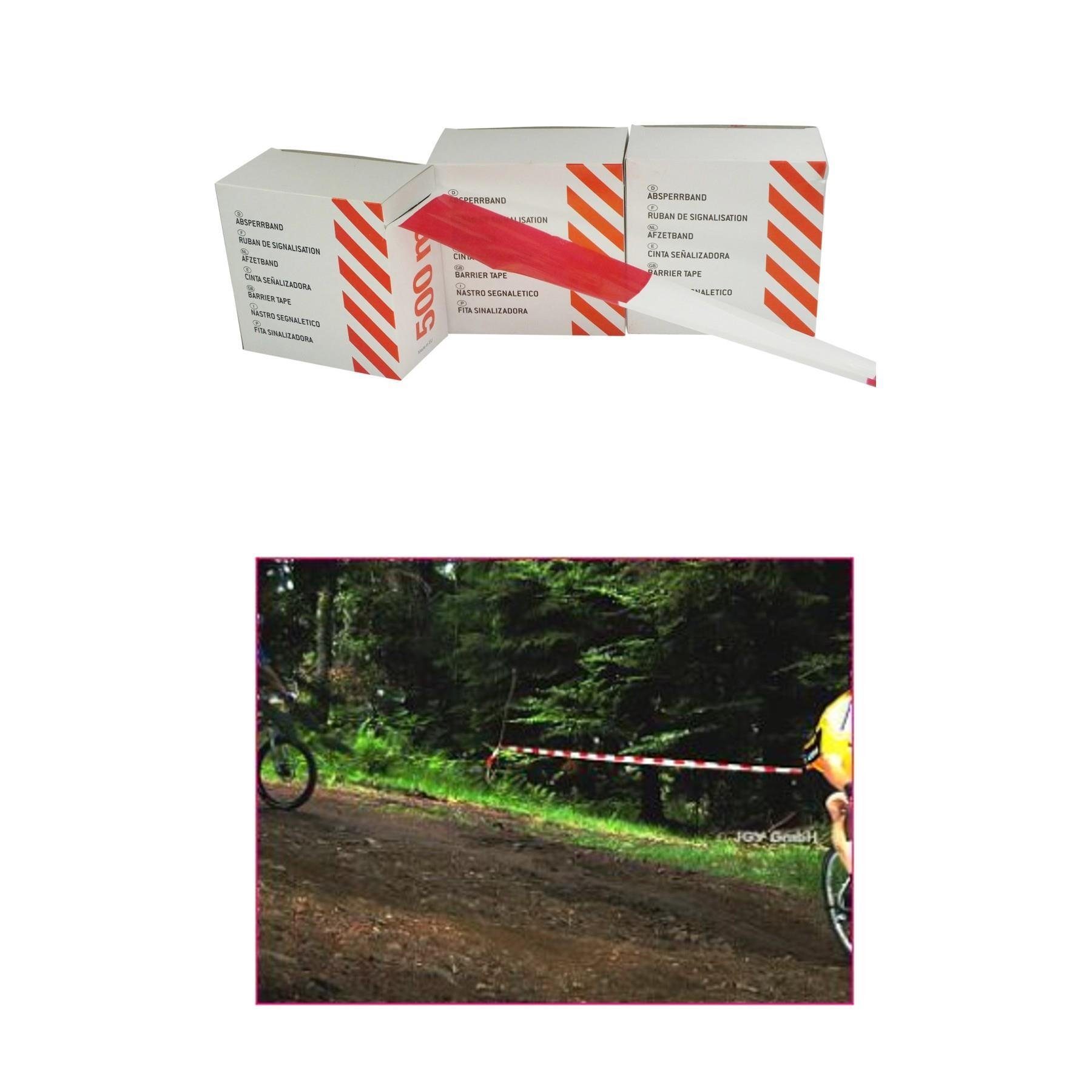 BauSupermarkt24 Absperrkette 4 Rol. Absperrband Standart 500m, Länge 500 m