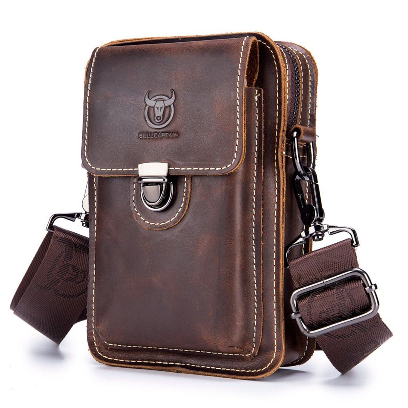 feinlux Umhängetasche Umhängetasche (Packung, Henkeltasche Handtasche Leder Tragetasche Aktentasche Tasche Vintage), für Herren Damen Jungen Freizeit Arbeit Business Schule Büro Reisen