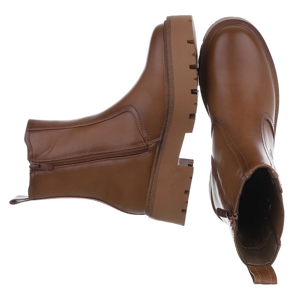 Ital-Design Stylische Chelsea-Boots mit Riemen für Damen Plateaustiefelette günstig online kaufen