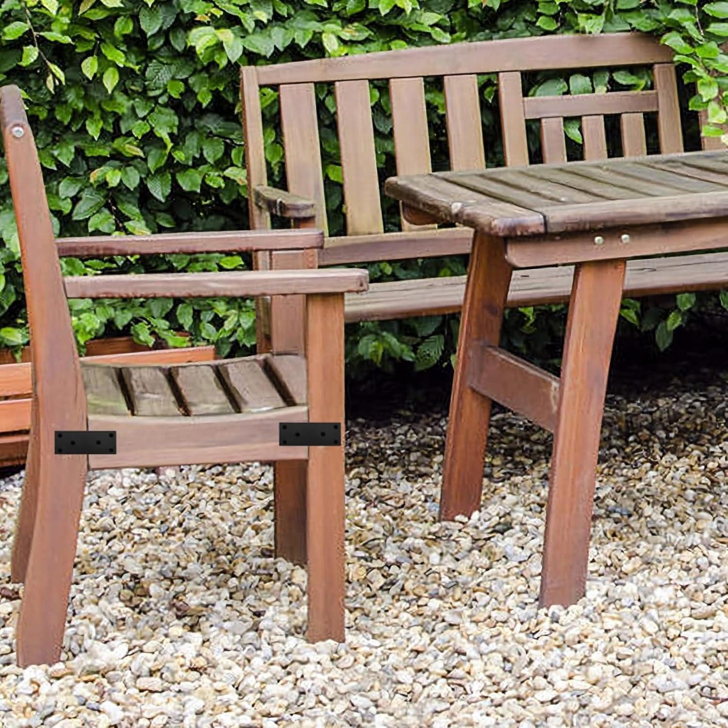 LuxusKollektion Bauschlüssel Flachverbinder Edelstahl Holzverbinder 80x40mm 10 Stück Noir 80x40mm