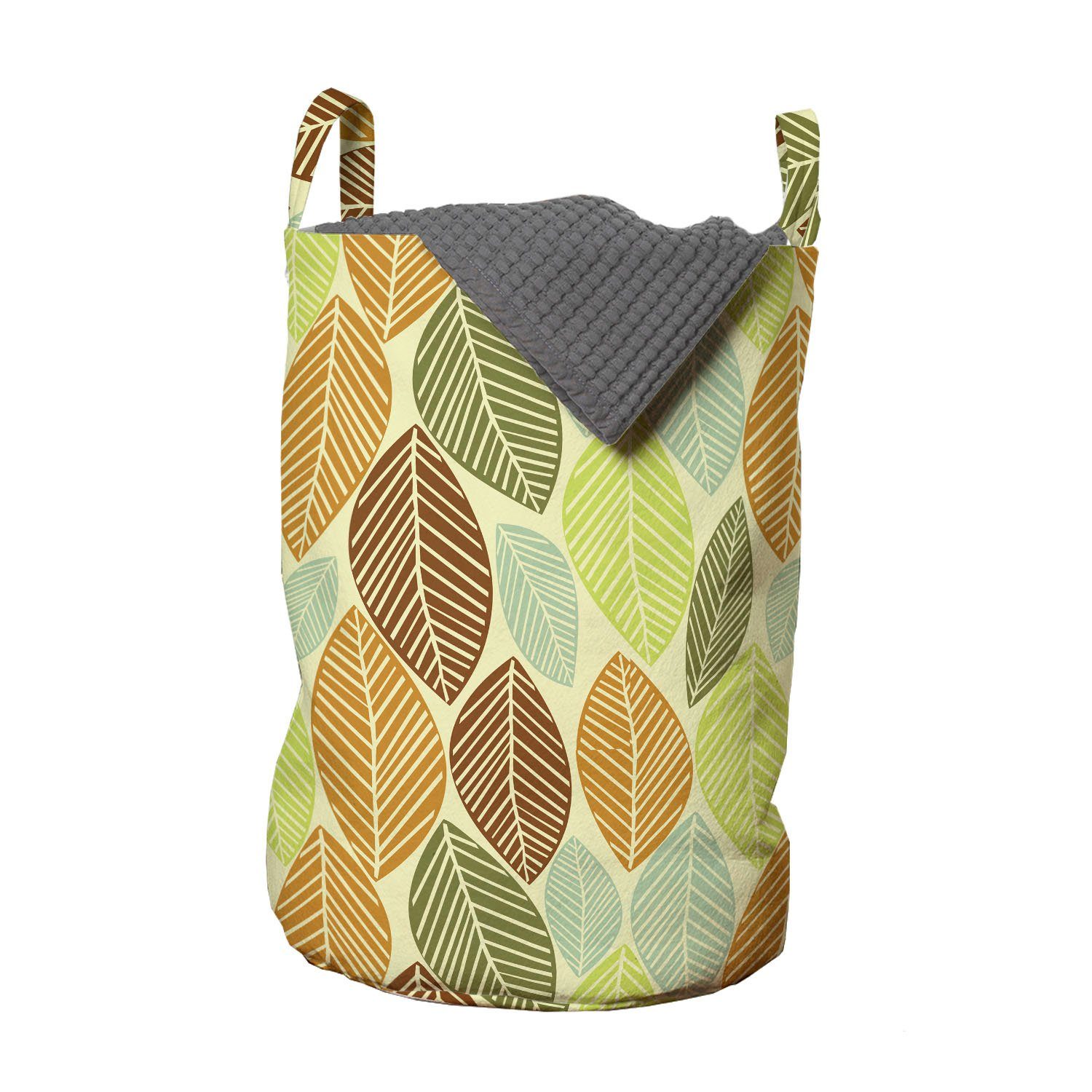 Abakuhaus Wäschesäckchen Wäschekorb mit Griffen Kordelzugverschluss für Waschsalons, Blätter Weiches farbiges Herbstlaub