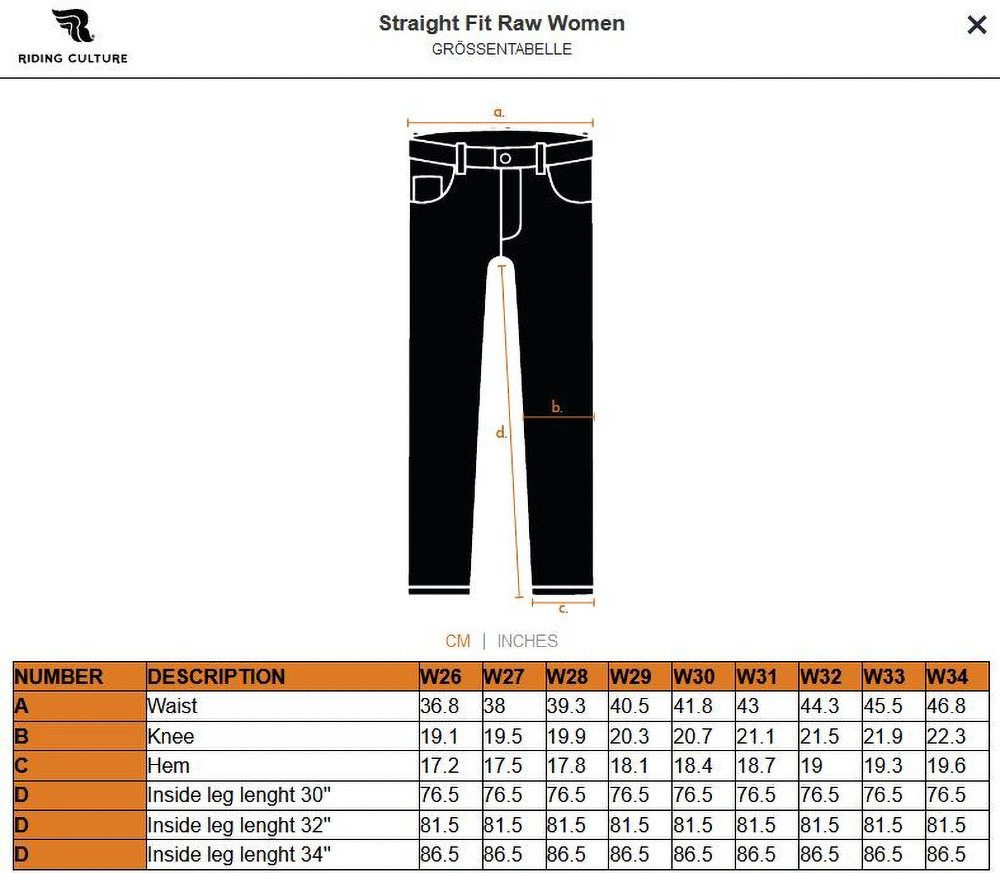 Riding Culture Motorradhose Straight Fit Women