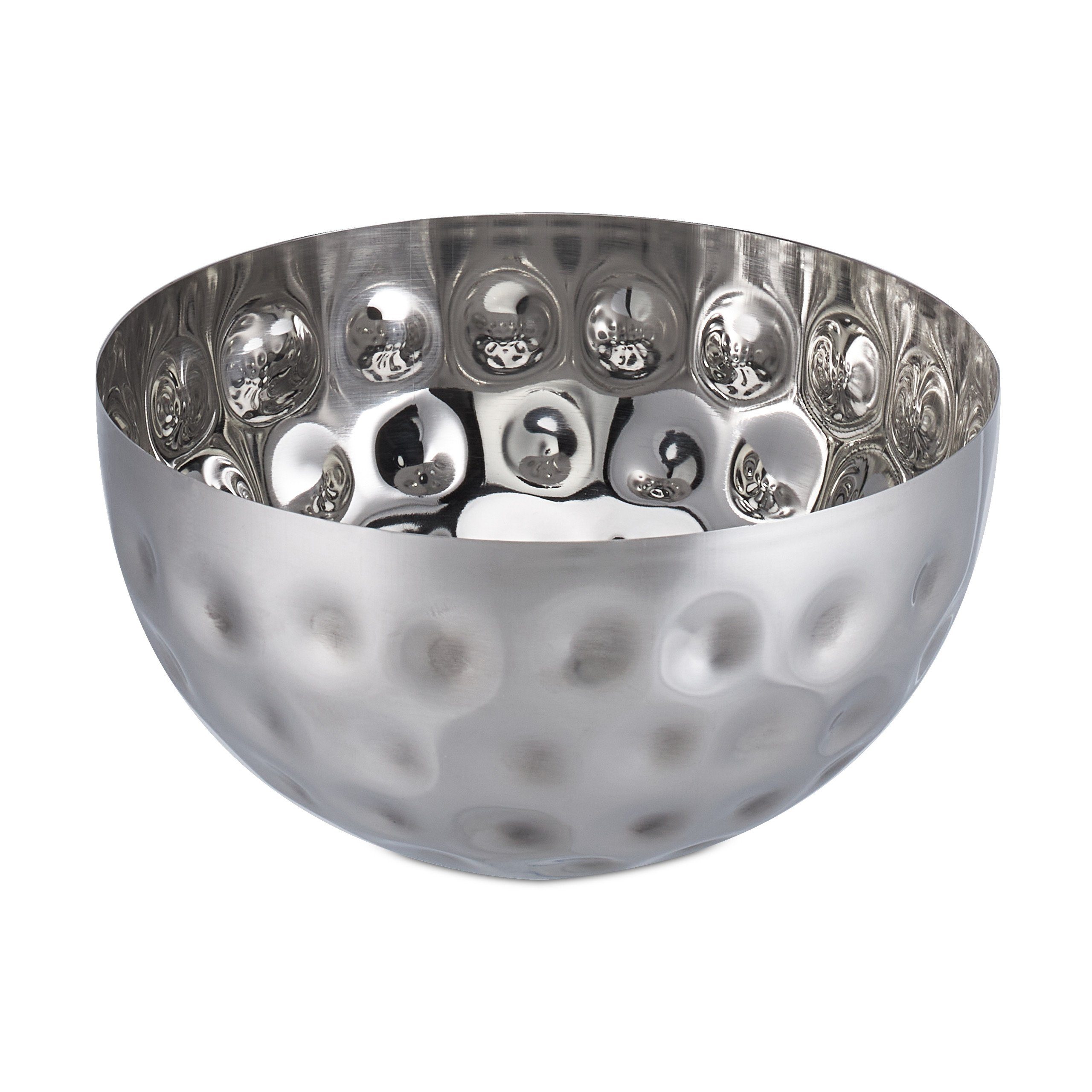 relaxdays Servierschüssel 4 x Silberne Servierschüssel Ø 20 cm, Edelstahl