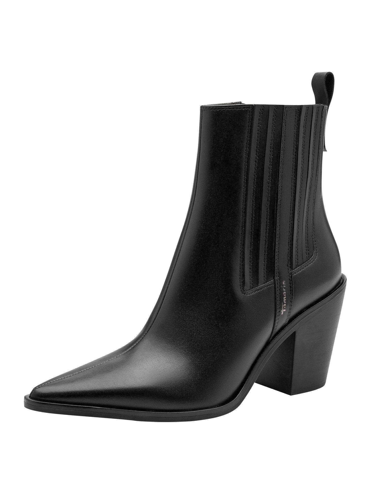 Tamaris ANTIslide, TOUCH-IT aus Leder Trichterabsatz Stiefelette ANTIslide