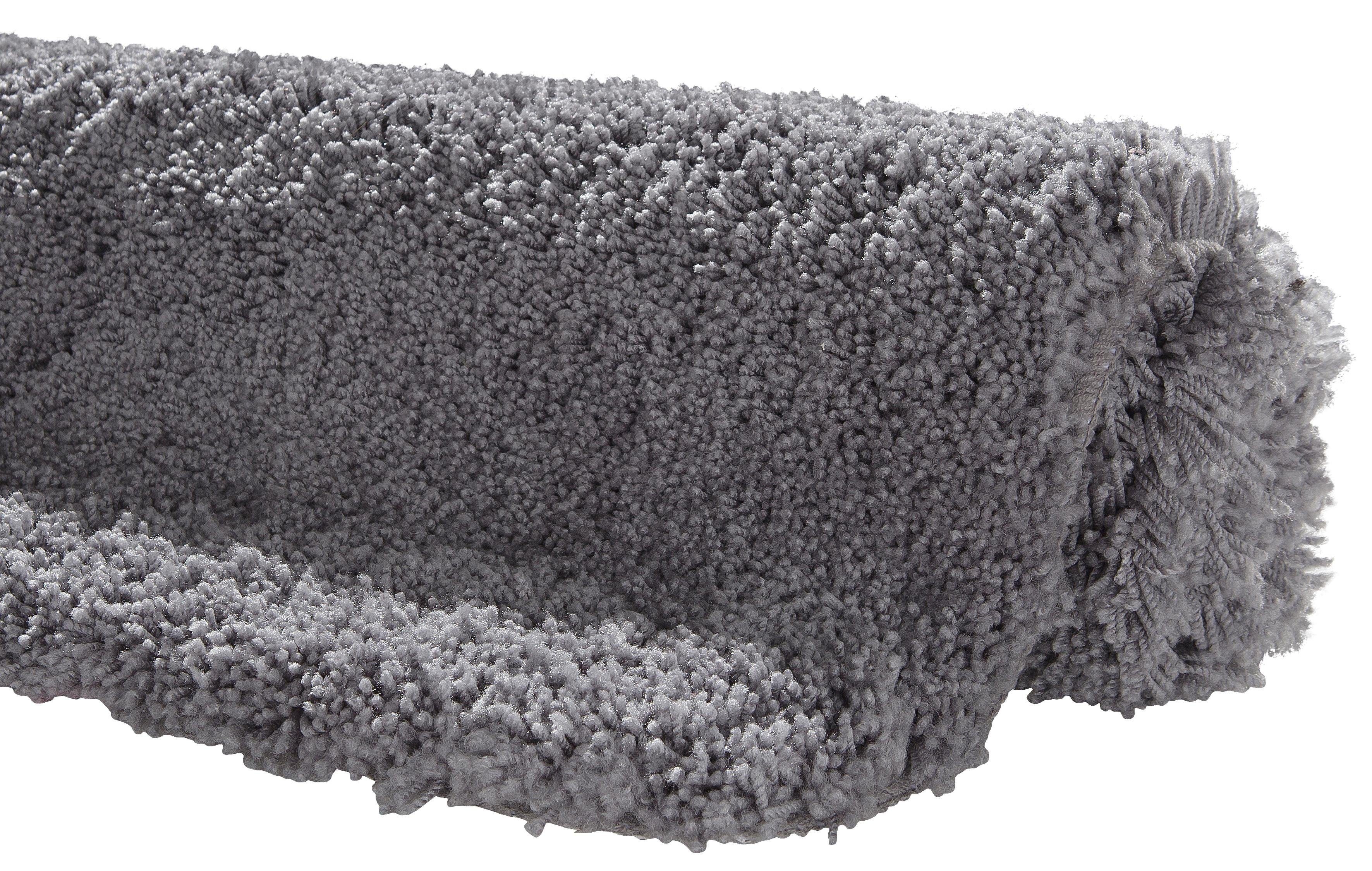 Kleine Wolke Badematte Mellow, Badvorleger, Badezimmer Teppich, Höhe 40 mm, rutschhemmend beschichtet, schnell trocknend, fußbodenheizungsgeeignet, Polyester, rechteckig, Badteppich, Uni-Farben, weich, rechteckig & rund erhältlich