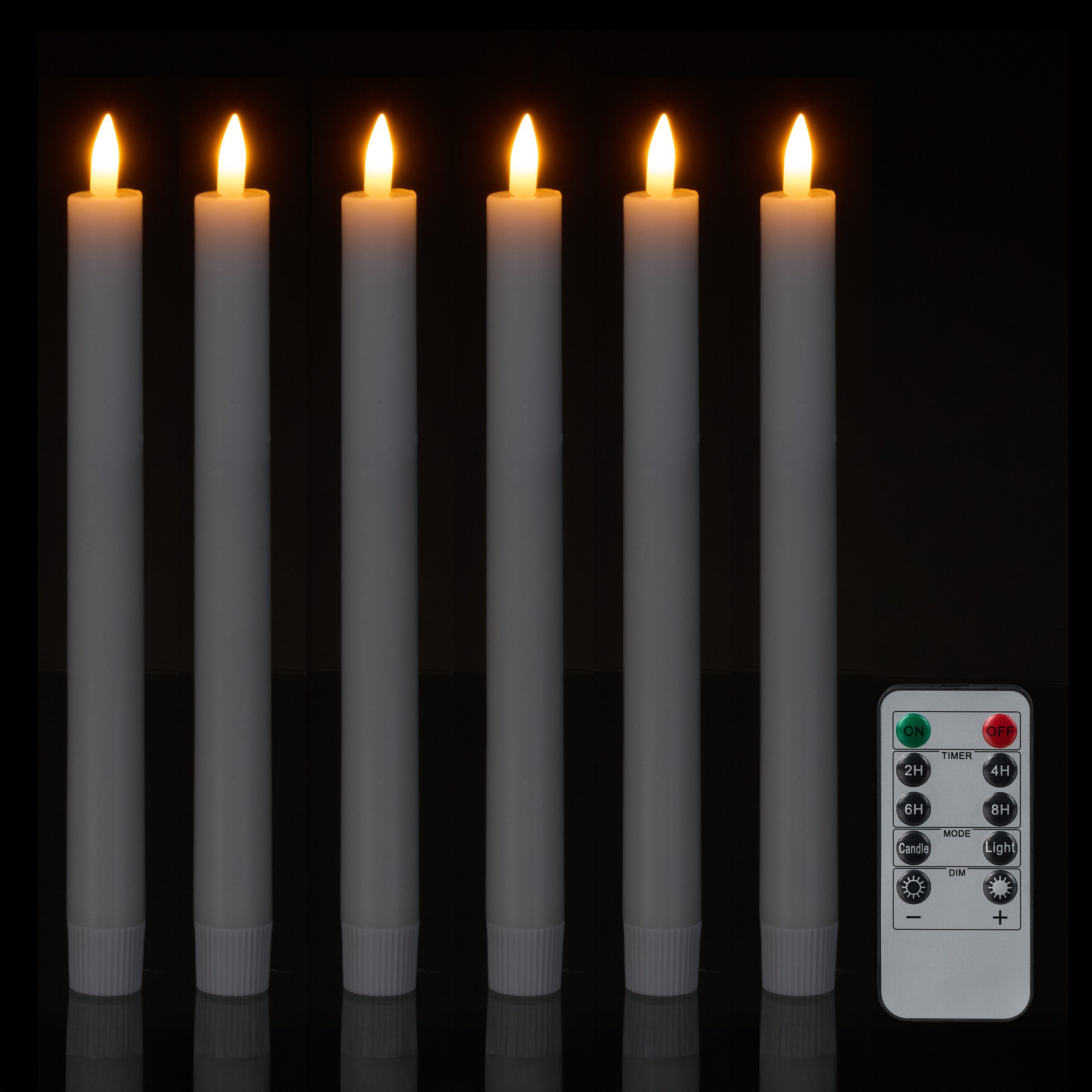 relaxdays LED-Kerze LED Stabkerzen mit Timer günstig online kaufen