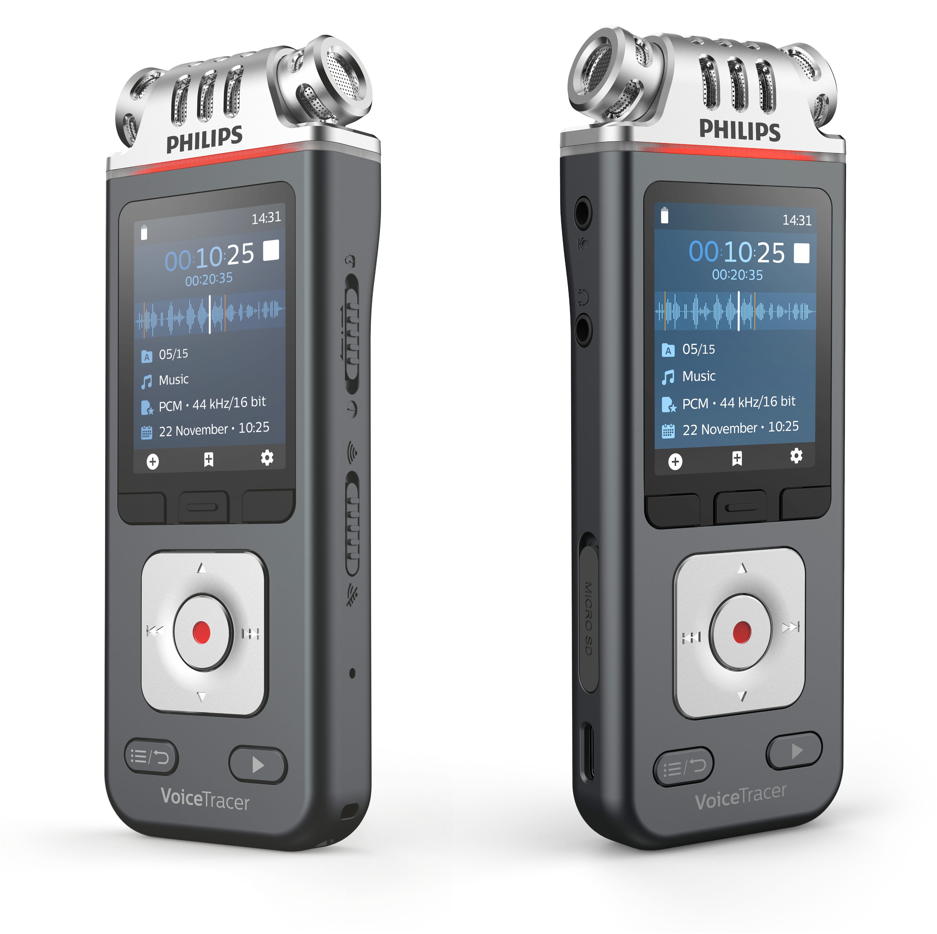 Philips DVT6115 Audiorecorder Digitales Diktiergerät (96 kHz/24 Bit, Smartphone-App, Sembly AI Spracherkennung)