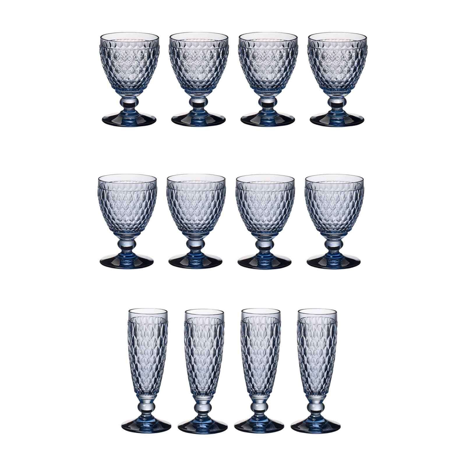 Villeroy & Boch Gläser-Set Boston Coloured Weißwein- und Sektgläser 12er Set, Glas