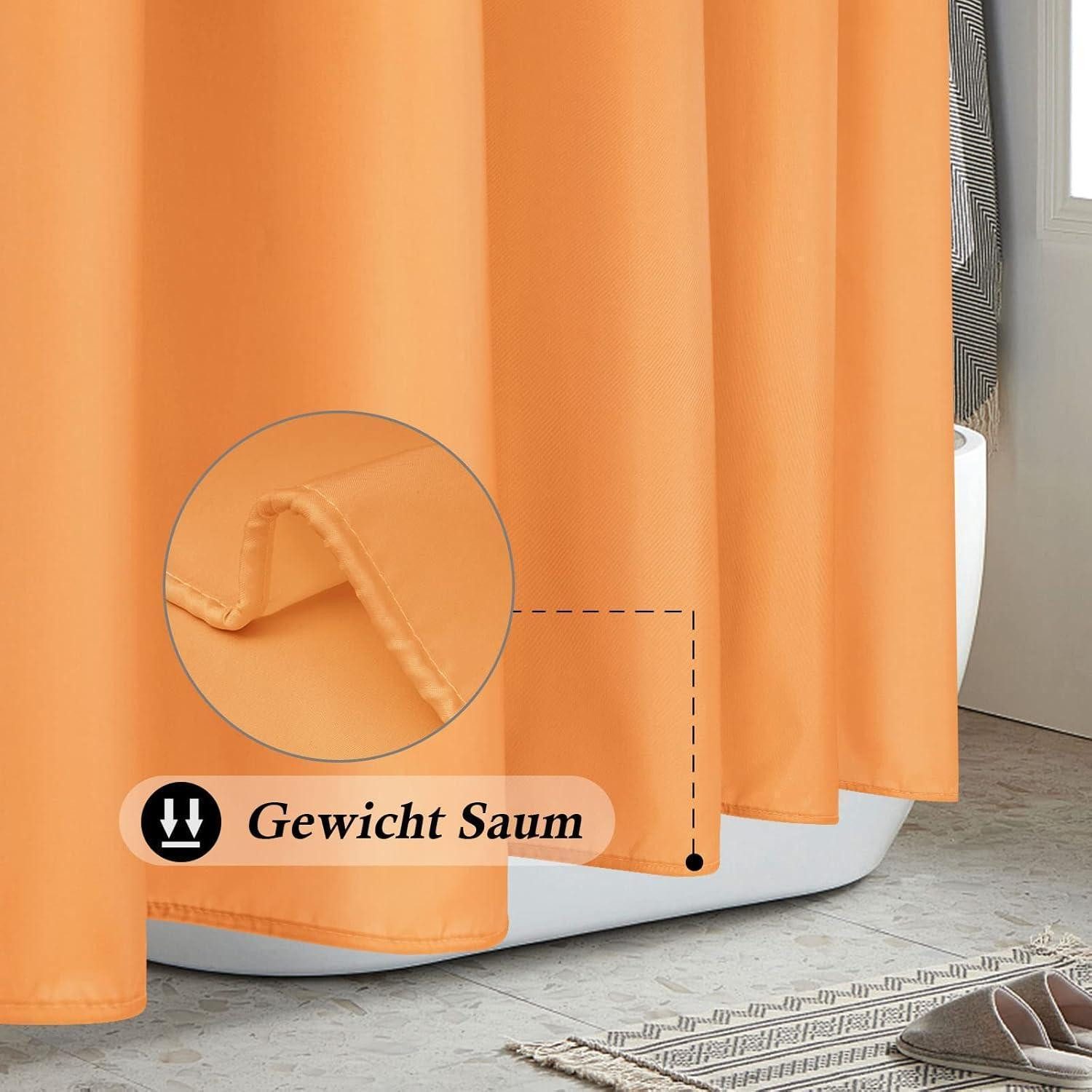 LuxusKollektion Duschvorhang Duschvorhang 100x200 cm Wasserdicht Orange H200 x B100 cm (1er Pack)