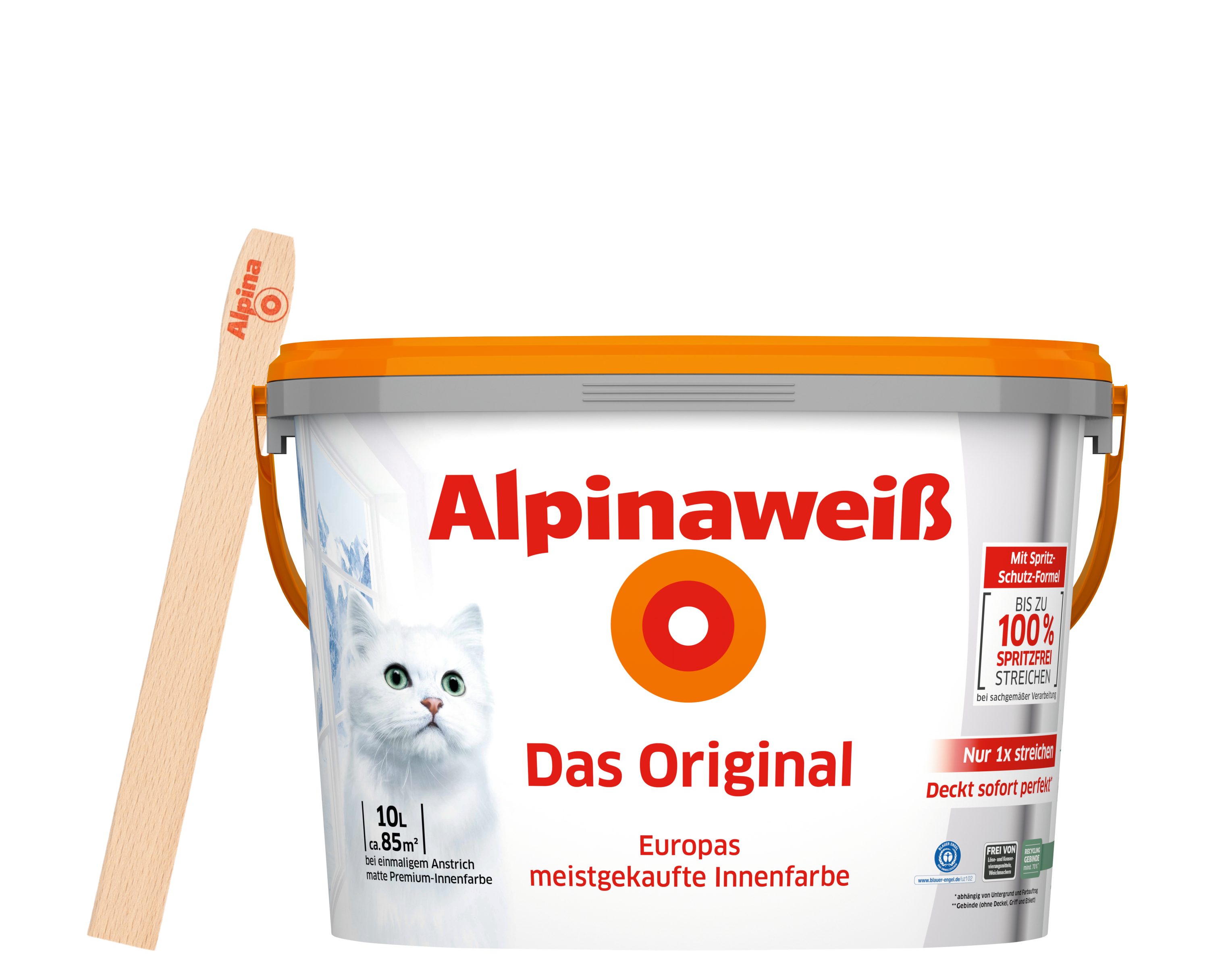 Alpina Wandfarbe Alpinaweiß Das Original mit gratis Rührstab