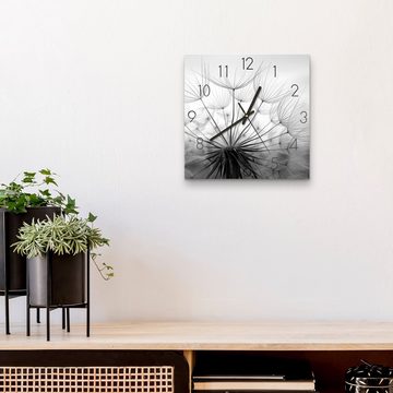 DEQORI Wanduhr 'Pusteblume Nahaufnahme' (Glas Glasuhr modern Wand Uhr Design Küchenuhr)